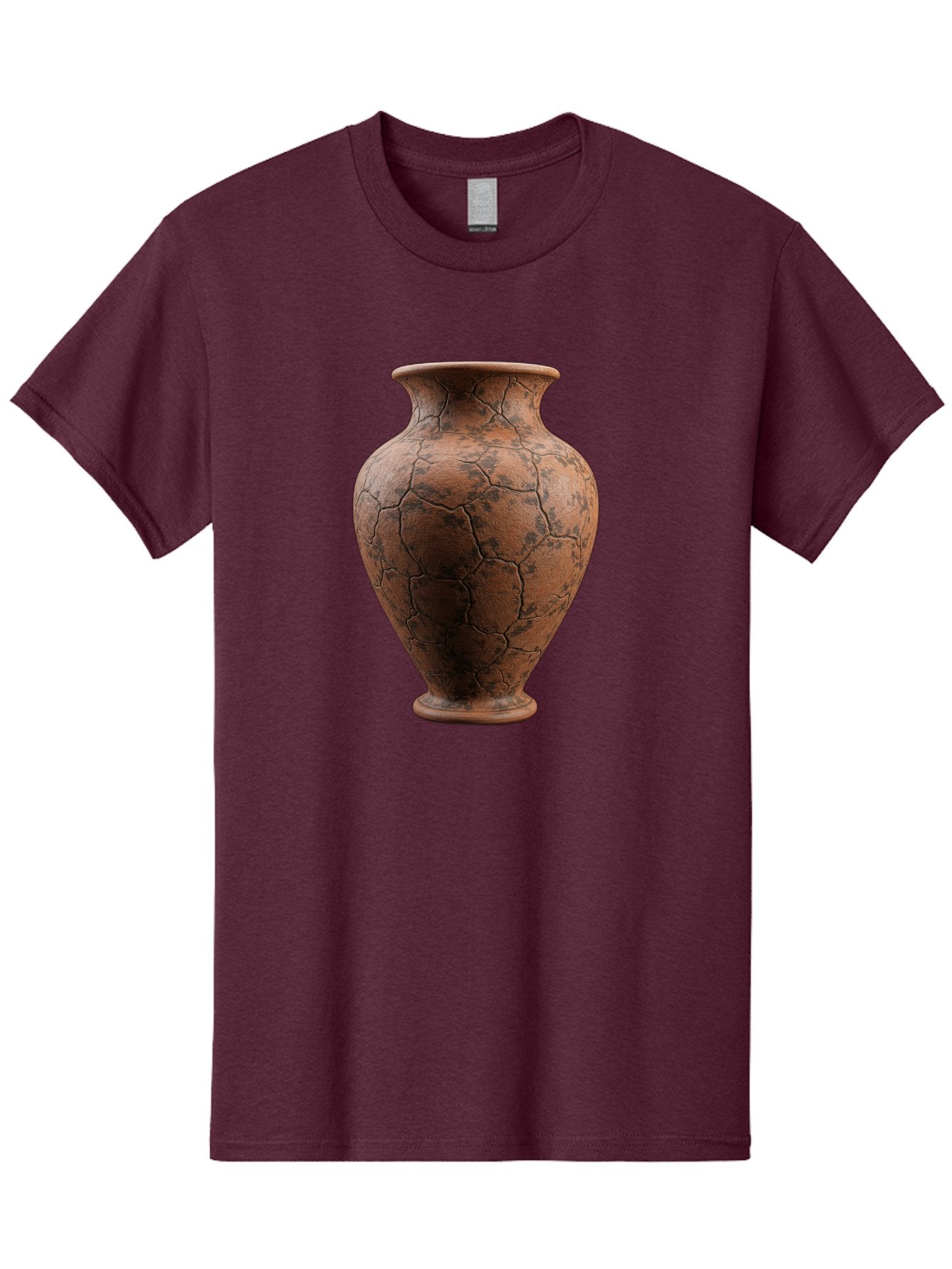 Cracked-Clay-Vase Men'S Graphic Tee, 100% Cotton, Comfortable Casual Summer Wear, Machine Washable, Vintage Vase, Terracotta Pot, Cracked Earthy Texture, Rustic Decor, Aged Pottery, Earthy Tones, Distressed Finish, Antique Style, Ceramic Art Baa410 8
