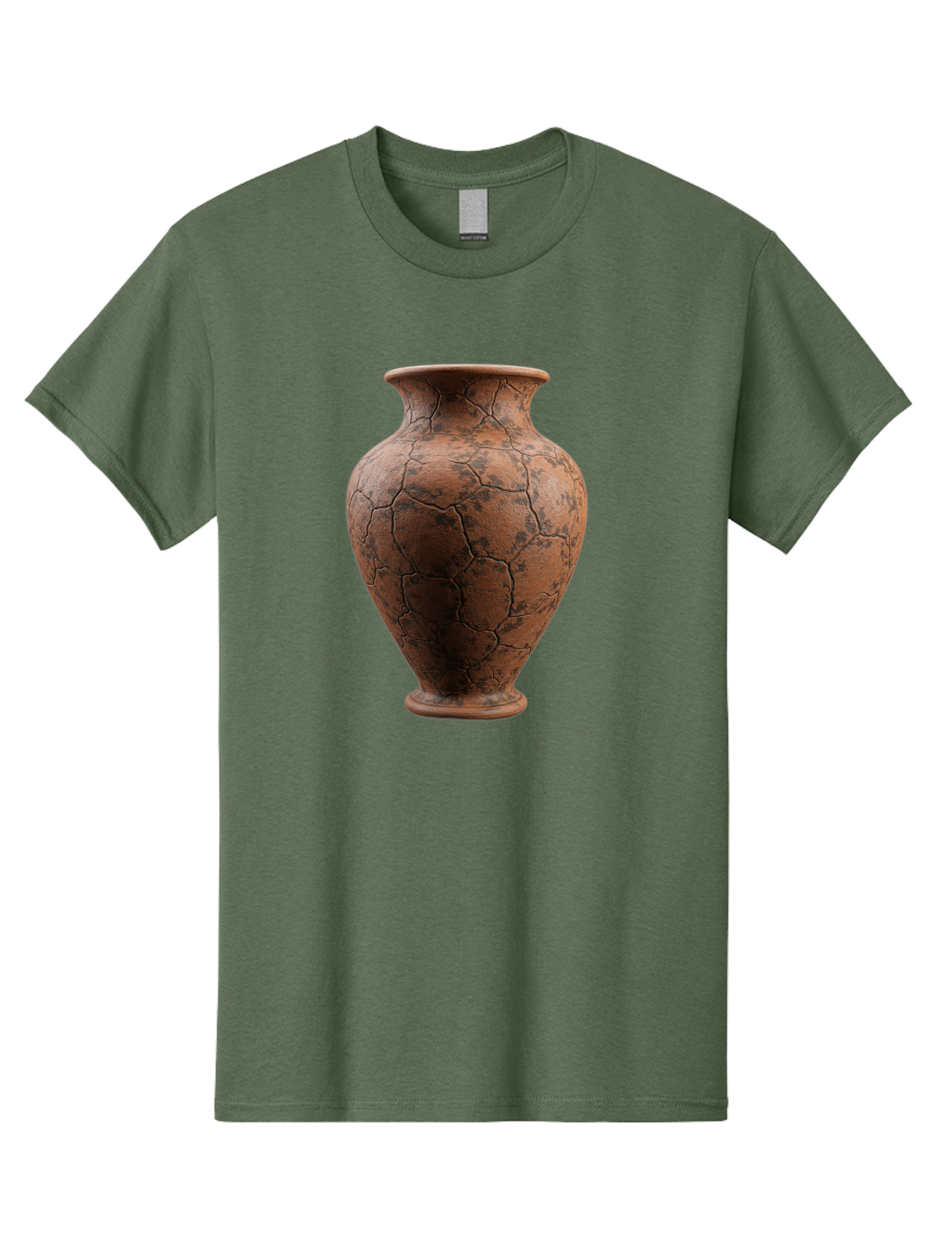 Cracked-Clay-Vase Men'S Graphic Tee, 100% Cotton, Comfortable Casual Summer Wear, Machine Washable, Vintage Vase, Terracotta Pot, Cracked Earthy Texture, Rustic Decor, Aged Pottery, Earthy Tones, Distressed Finish, Antique Style, Ceramic Art Baa410 7