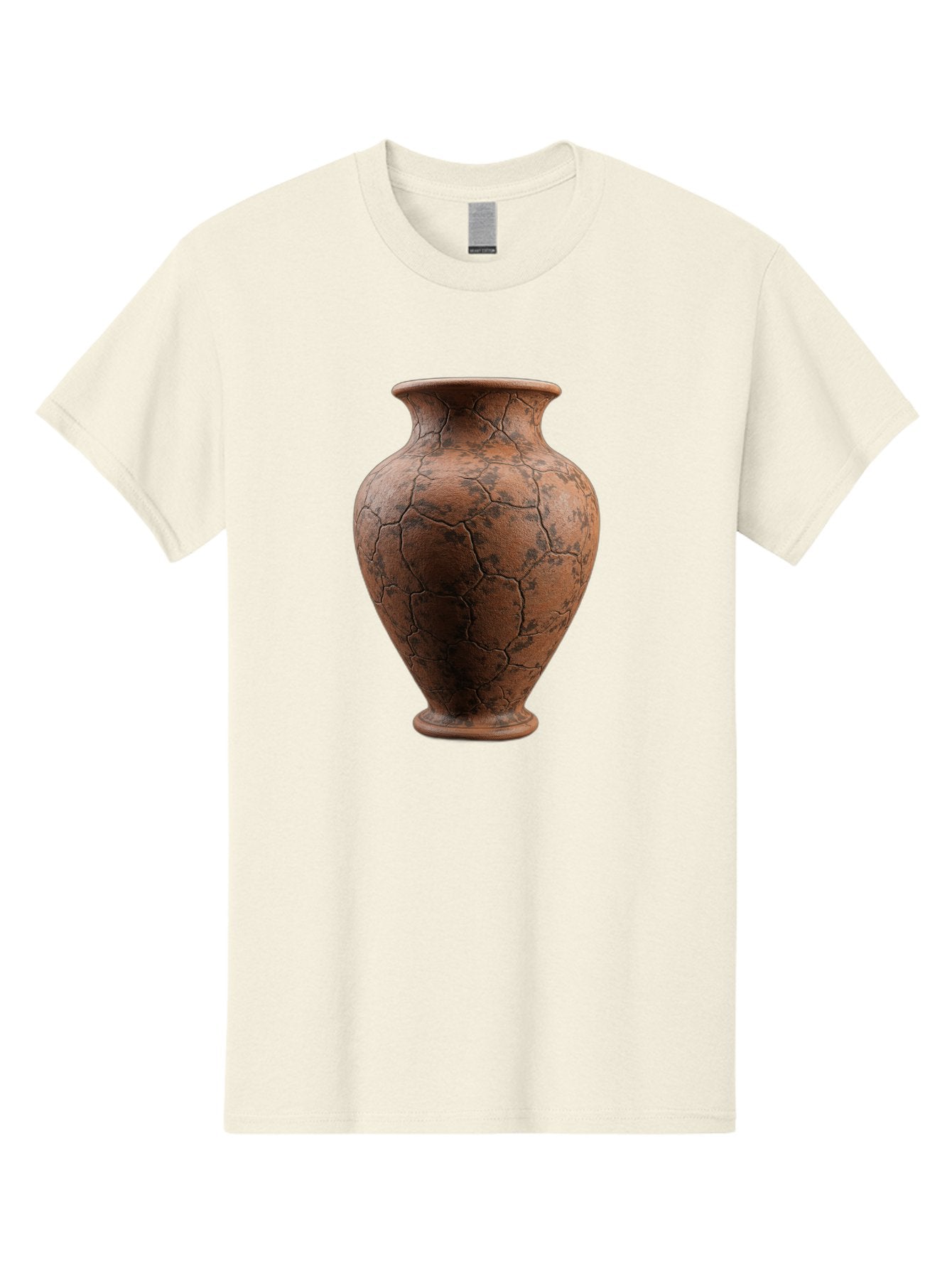 Cracked-Clay-Vase Men'S Graphic Tee, 100% Cotton, Comfortable Casual Summer Wear, Machine Washable, Vintage Vase, Terracotta Pot, Cracked Earthy Texture, Rustic Decor, Aged Pottery, Earthy Tones, Distressed Finish, Antique Style, Ceramic Art Baa410
