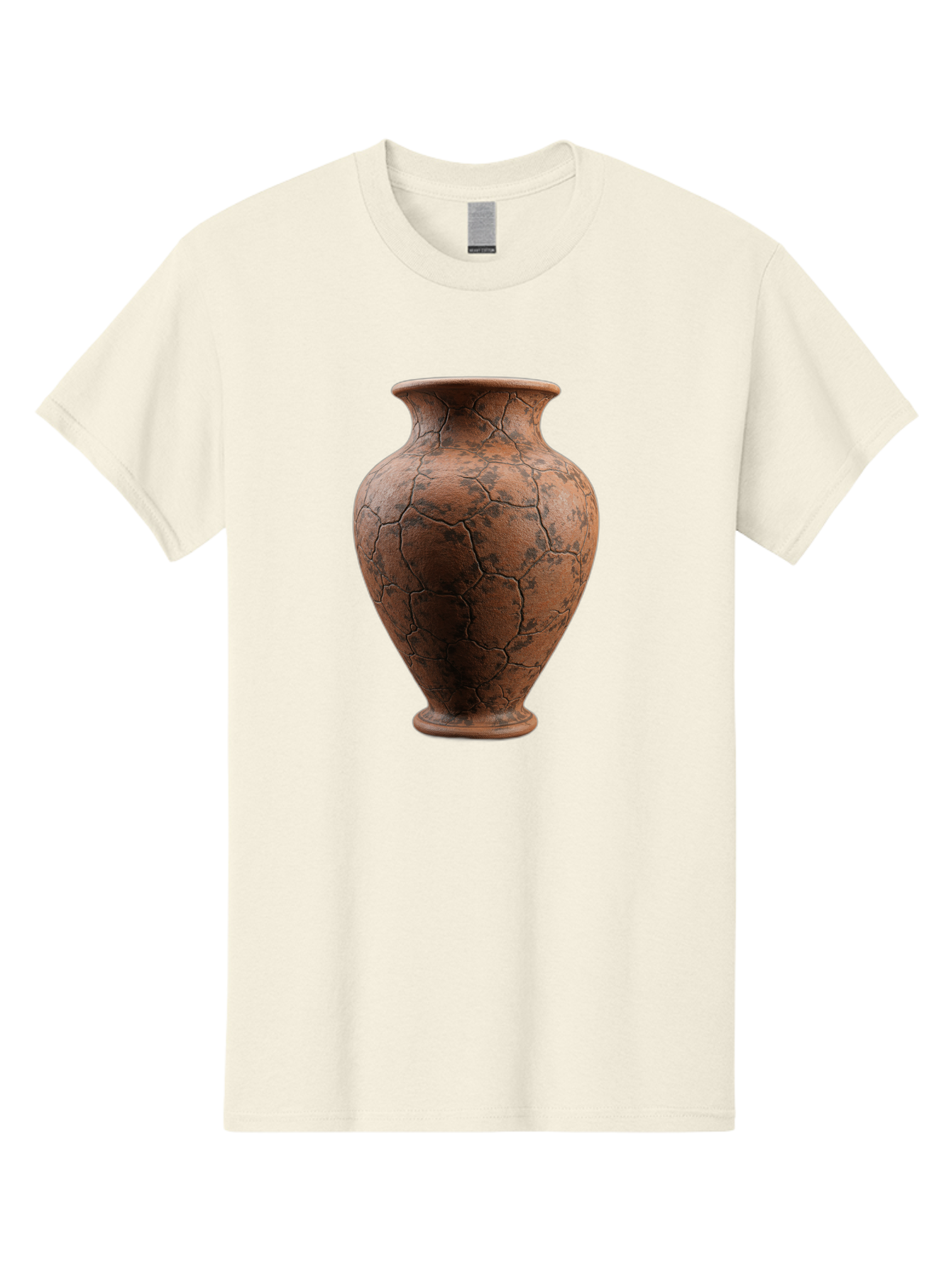 Cracked-Clay-Vase Men'S Graphic Tee, 100% Cotton, Comfortable Casual Summer Wear, Machine Washable, Vintage Vase, Terracotta Pot, Cracked Earthy Texture, Rustic Decor, Aged Pottery, Earthy Tones, Distressed Finish, Antique Style, Ceramic Art Baa410 21