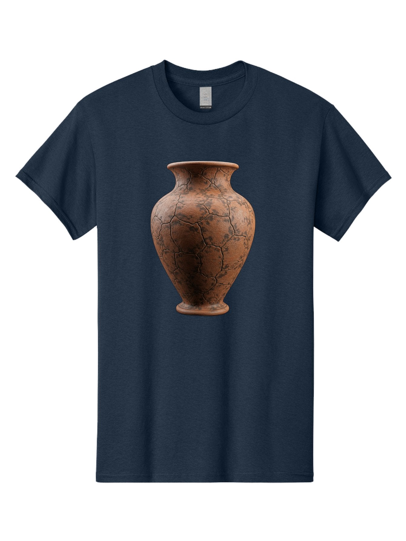 Cracked-Clay-Vase Men'S Graphic Tee, 100% Cotton, Comfortable Casual Summer Wear, Machine Washable, Vintage Vase, Terracotta Pot, Cracked Earthy Texture, Rustic Decor, Aged Pottery, Earthy Tones, Distressed Finish, Antique Style, Ceramic Art Baa410