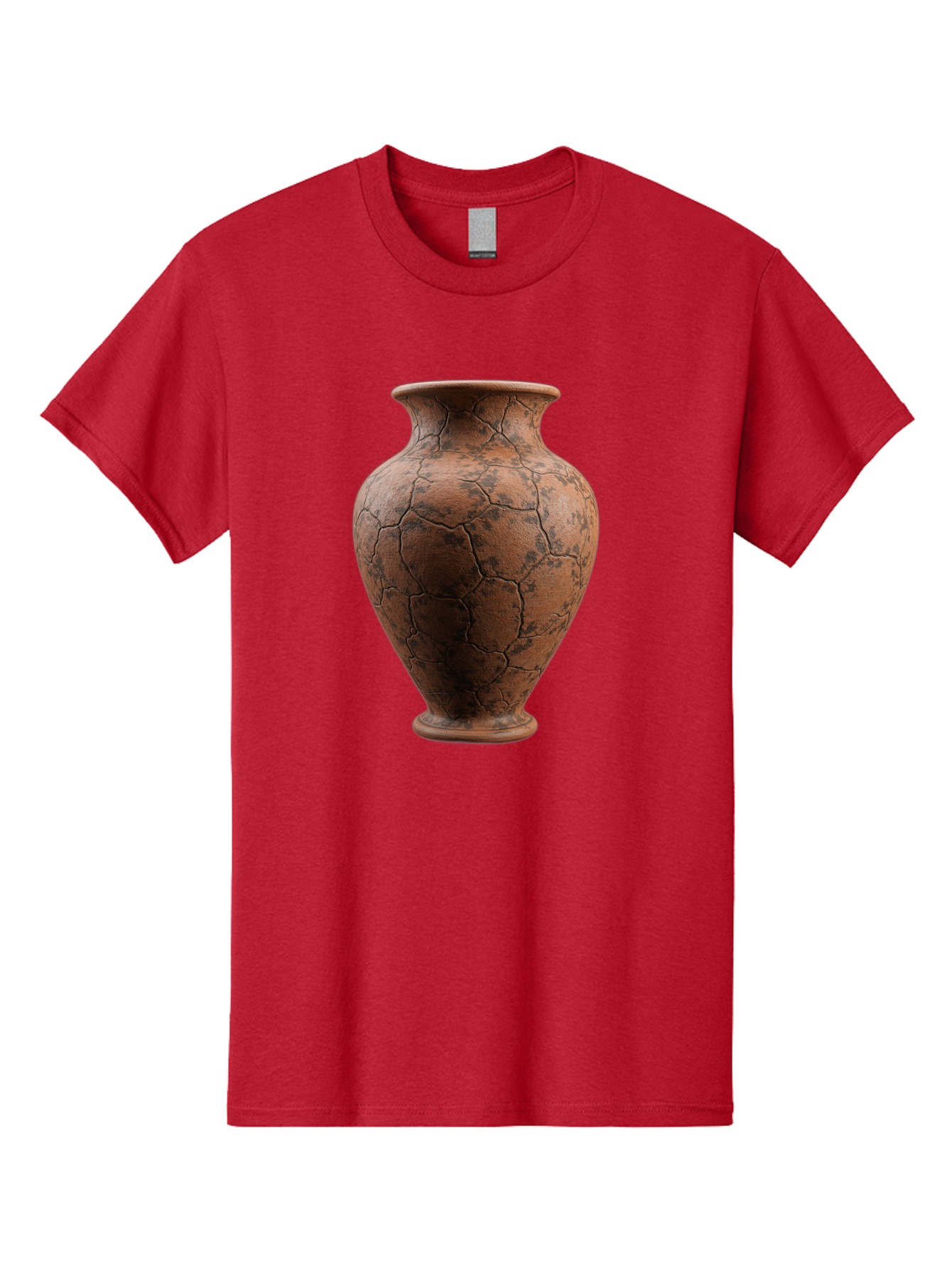 Cracked-Clay-Vase Men'S Graphic Tee, 100% Cotton, Comfortable Casual Summer Wear, Machine Washable, Vintage Vase, Terracotta Pot, Cracked Earthy Texture, Rustic Decor, Aged Pottery, Earthy Tones, Distressed Finish, Antique Style, Ceramic Art Baa410 17