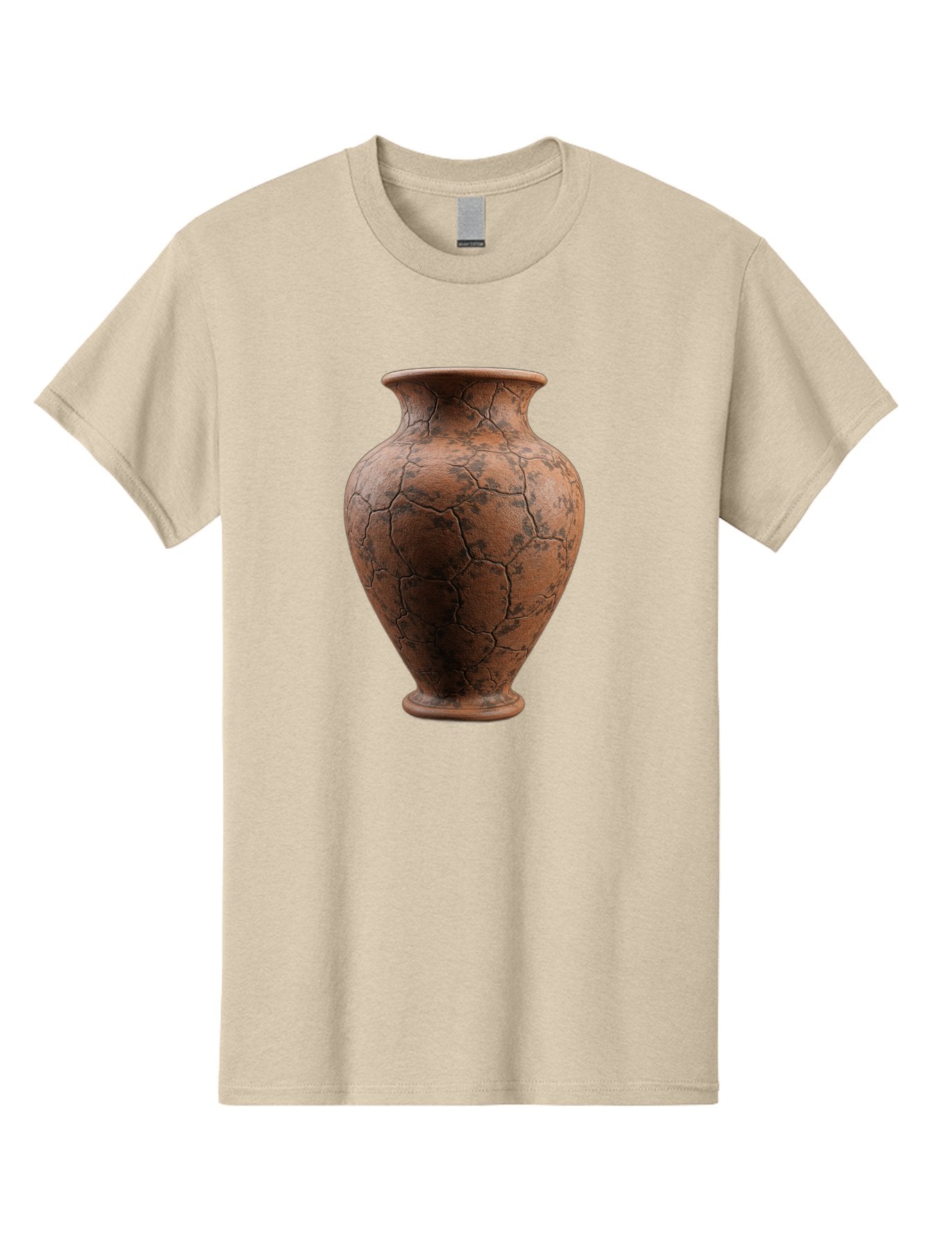 Cracked-Clay-Vase Men'S Graphic Tee, 100% Cotton, Comfortable Casual Summer Wear, Machine Washable, Vintage Vase, Terracotta Pot, Cracked Earthy Texture, Rustic Decor, Aged Pottery, Earthy Tones, Distressed Finish, Antique Style, Ceramic Art Baa410 14