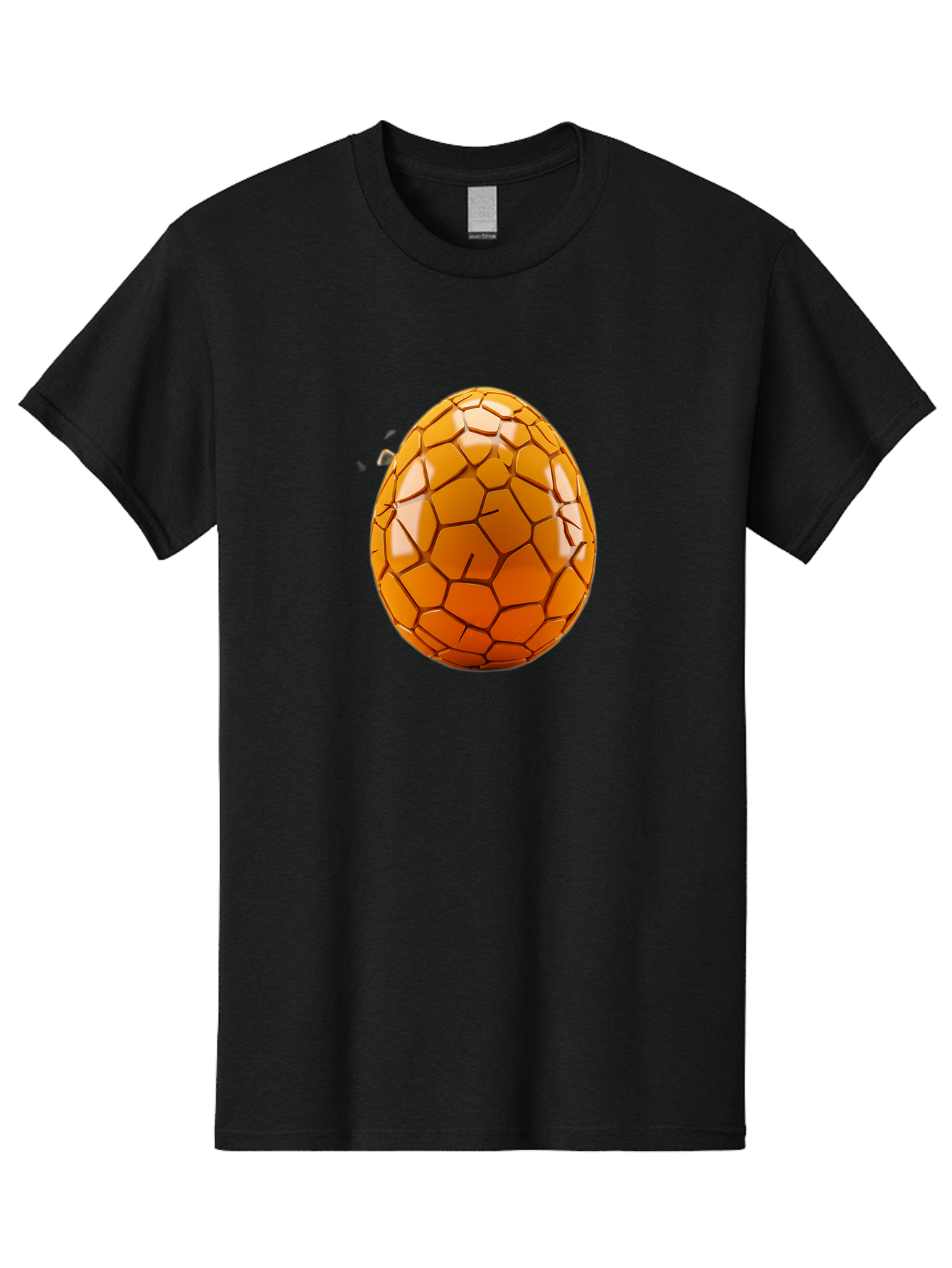 Cracked-Golden-Egg Men'S Graphic Tee, 100% Cotton, Comfortable Casual Summer Wear, Machine Washable, Soccer Ball Texture, Egg Shape, Golden Color, Shiny Surface, Geometric Pattern, Sporty Design, Unique Fusion, Easter Egg Inspiration, Baa411 21
