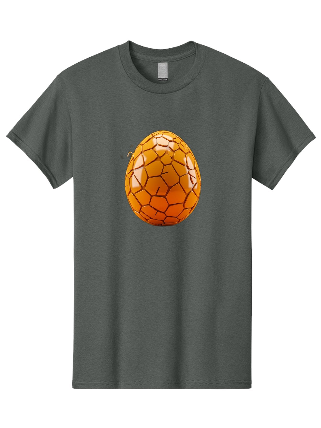 Cracked-Golden-Egg Men'S Graphic Tee, 100% Cotton, Comfortable Casual Summer Wear, Machine Washable, Soccer Ball Texture, Egg Shape, Golden Color, Shiny Surface, Geometric Pattern, Sporty Design, Unique Fusion, Easter Egg Inspiration, Baa411 13