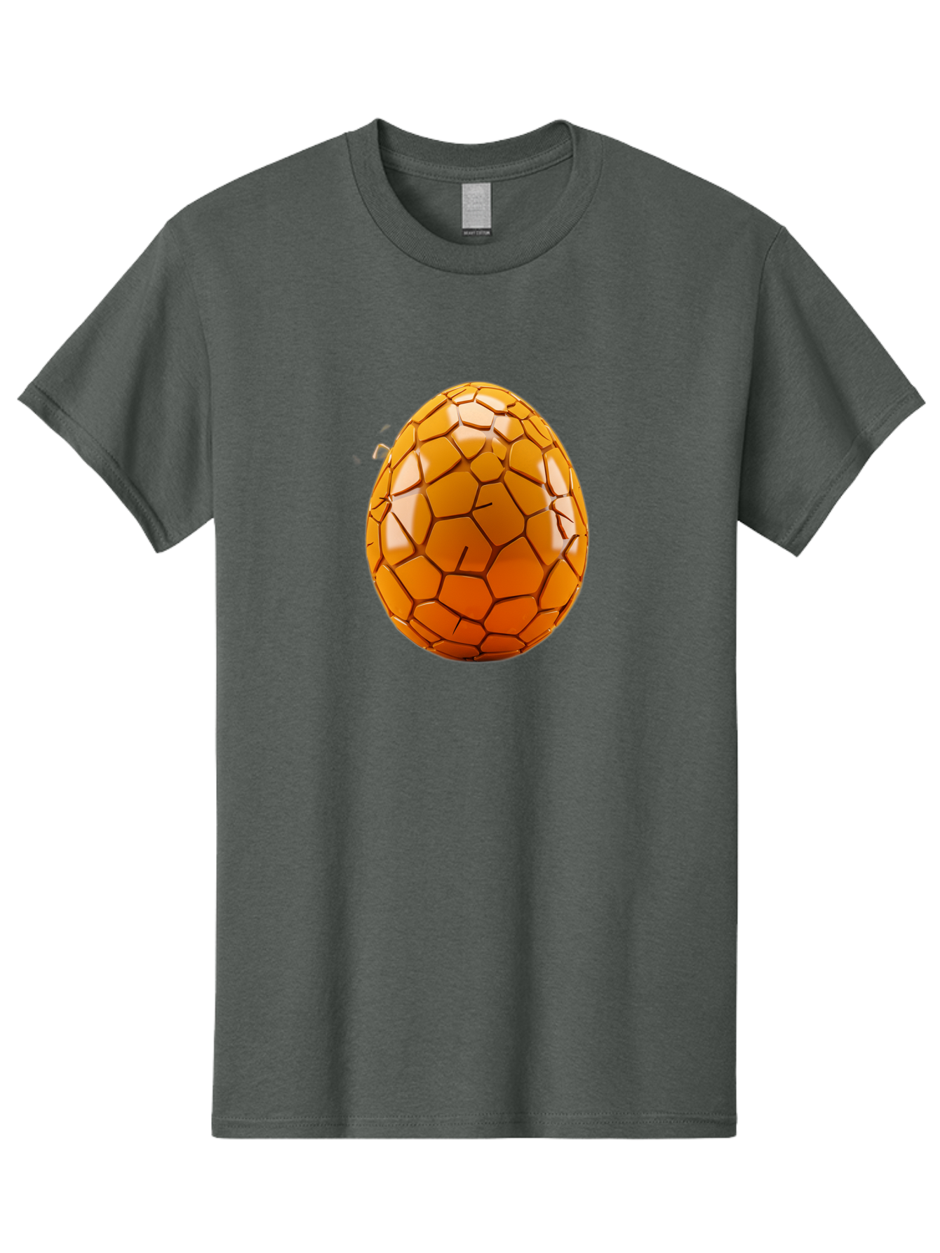 Cracked-Golden-Egg Men'S Graphic Tee, 100% Cotton, Comfortable Casual Summer Wear, Machine Washable, Soccer Ball Texture, Egg Shape, Golden Color, Shiny Surface, Geometric Pattern, Sporty Design, Unique Fusion, Easter Egg Inspiration, Baa411 29