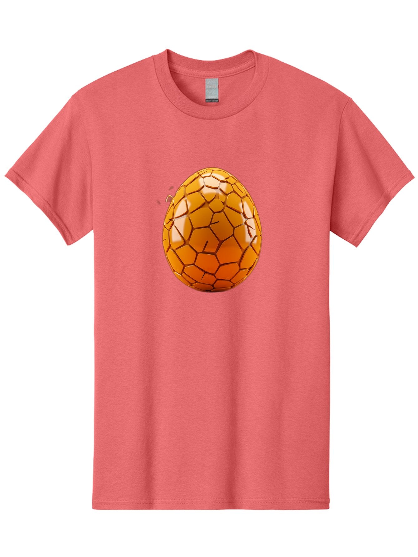 Cracked-Golden-Egg Men'S Graphic Tee, 100% Cotton, Comfortable Casual Summer Wear, Machine Washable, Soccer Ball Texture, Egg Shape, Golden Color, Shiny Surface, Geometric Pattern, Sporty Design, Unique Fusion, Easter Egg Inspiration, Baa411 5