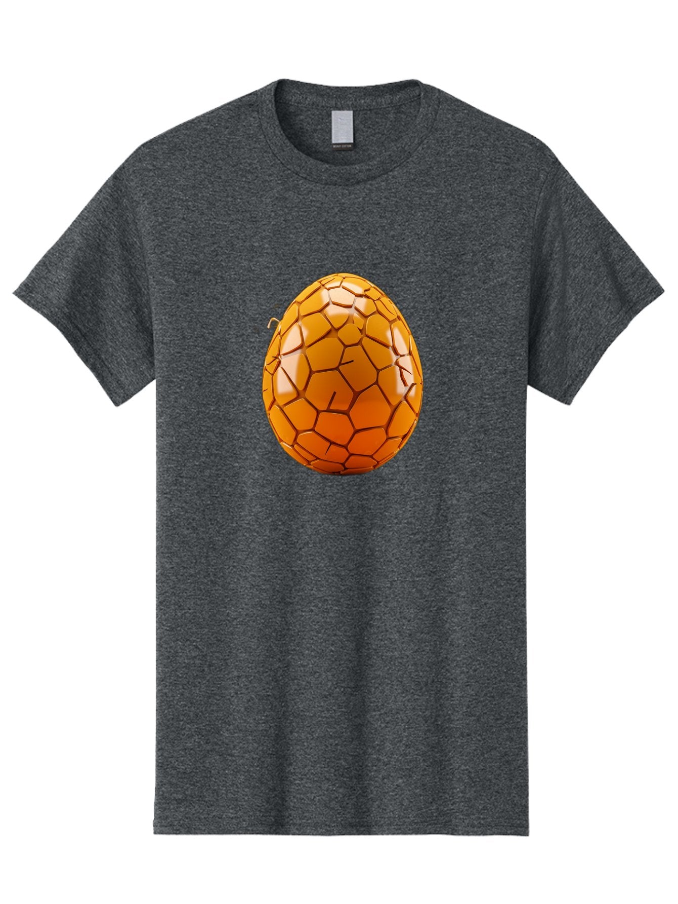 Cracked-Golden-Egg Men'S Graphic Tee, 100% Cotton, Comfortable Casual Summer Wear, Machine Washable, Soccer Ball Texture, Egg Shape, Golden Color, Shiny Surface, Geometric Pattern, Sporty Design, Unique Fusion, Easter Egg Inspiration, Baa411 7