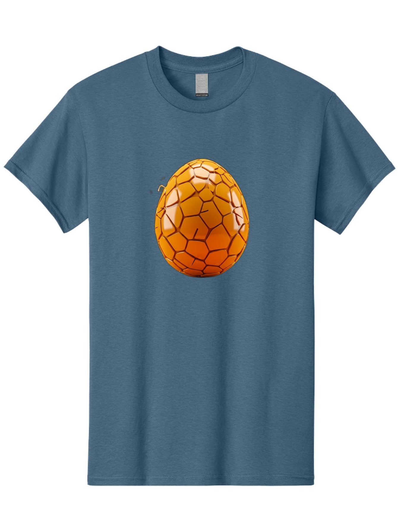 Cracked-Golden-Egg Men'S Graphic Tee, 100% Cotton, Comfortable Casual Summer Wear, Machine Washable, Soccer Ball Texture, Egg Shape, Golden Color, Shiny Surface, Geometric Pattern, Sporty Design, Unique Fusion, Easter Egg Inspiration, Baa411 6