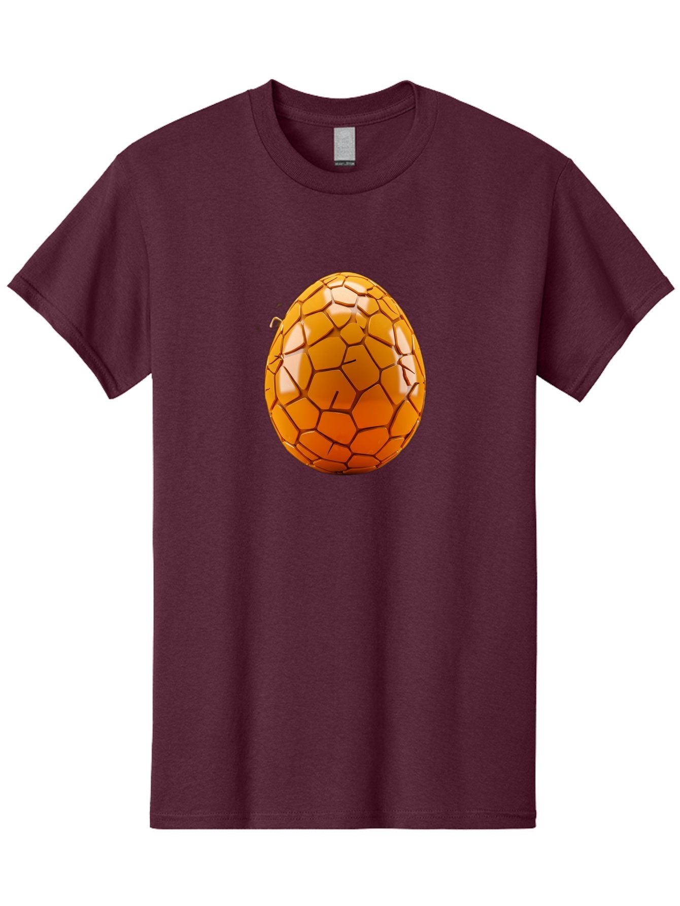 Cracked-Golden-Egg Men'S Graphic Tee, 100% Cotton, Comfortable Casual Summer Wear, Machine Washable, Soccer Ball Texture, Egg Shape, Golden Color, Shiny Surface, Geometric Pattern, Sporty Design, Unique Fusion, Easter Egg Inspiration, Baa411 10