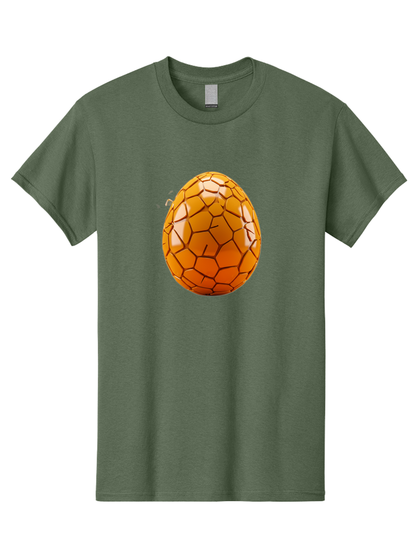 Cracked-Golden-Egg Men'S Graphic Tee, 100% Cotton, Comfortable Casual Summer Wear, Machine Washable, Soccer Ball Texture, Egg Shape, Golden Color, Shiny Surface, Geometric Pattern, Sporty Design, Unique Fusion, Easter Egg Inspiration, Baa411 17