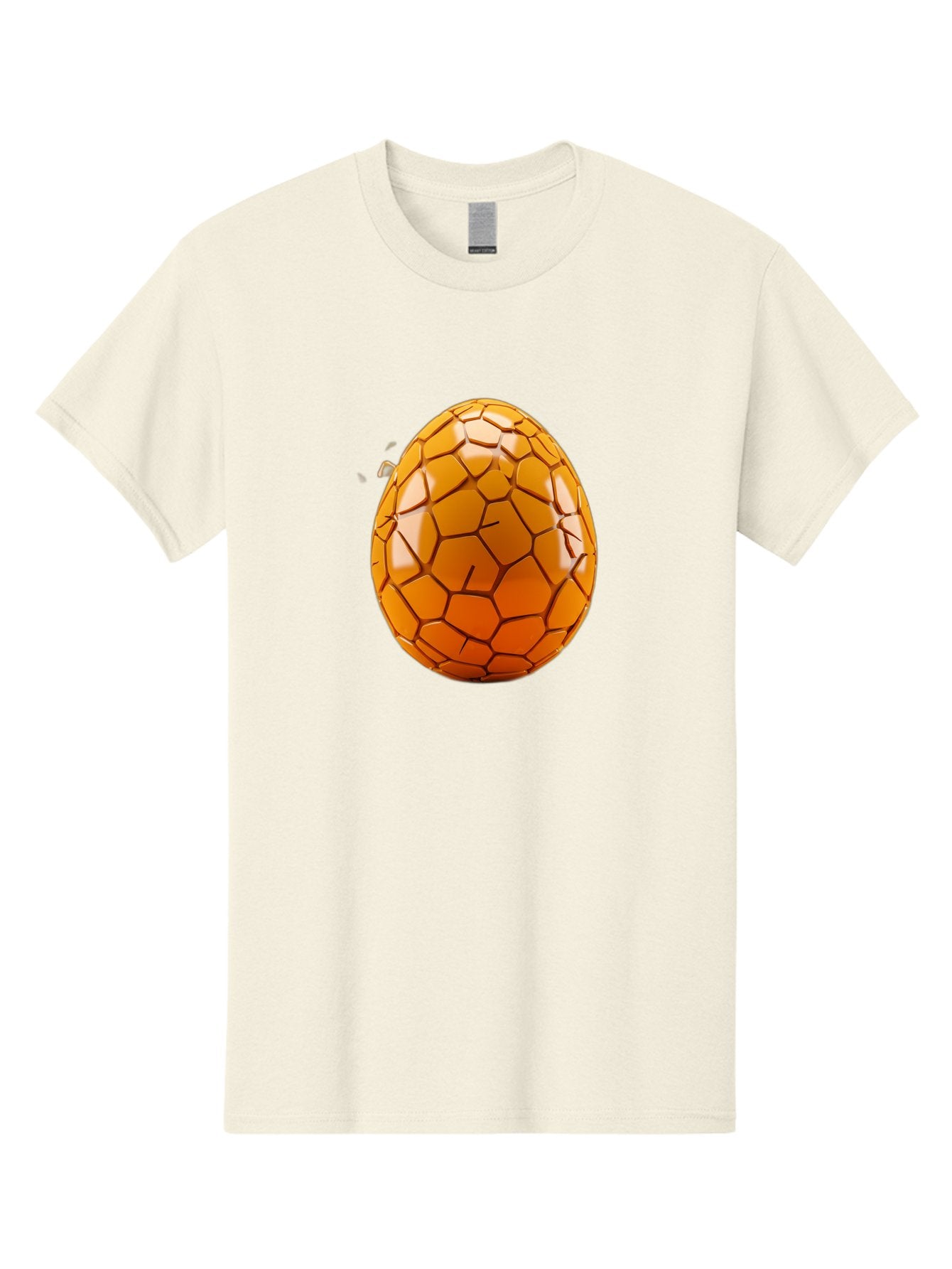 Cracked-Golden-Egg Men'S Graphic Tee, 100% Cotton, Comfortable Casual Summer Wear, Machine Washable, Soccer Ball Texture, Egg Shape, Golden Color, Shiny Surface, Geometric Pattern, Sporty Design, Unique Fusion, Easter Egg Inspiration, Baa411