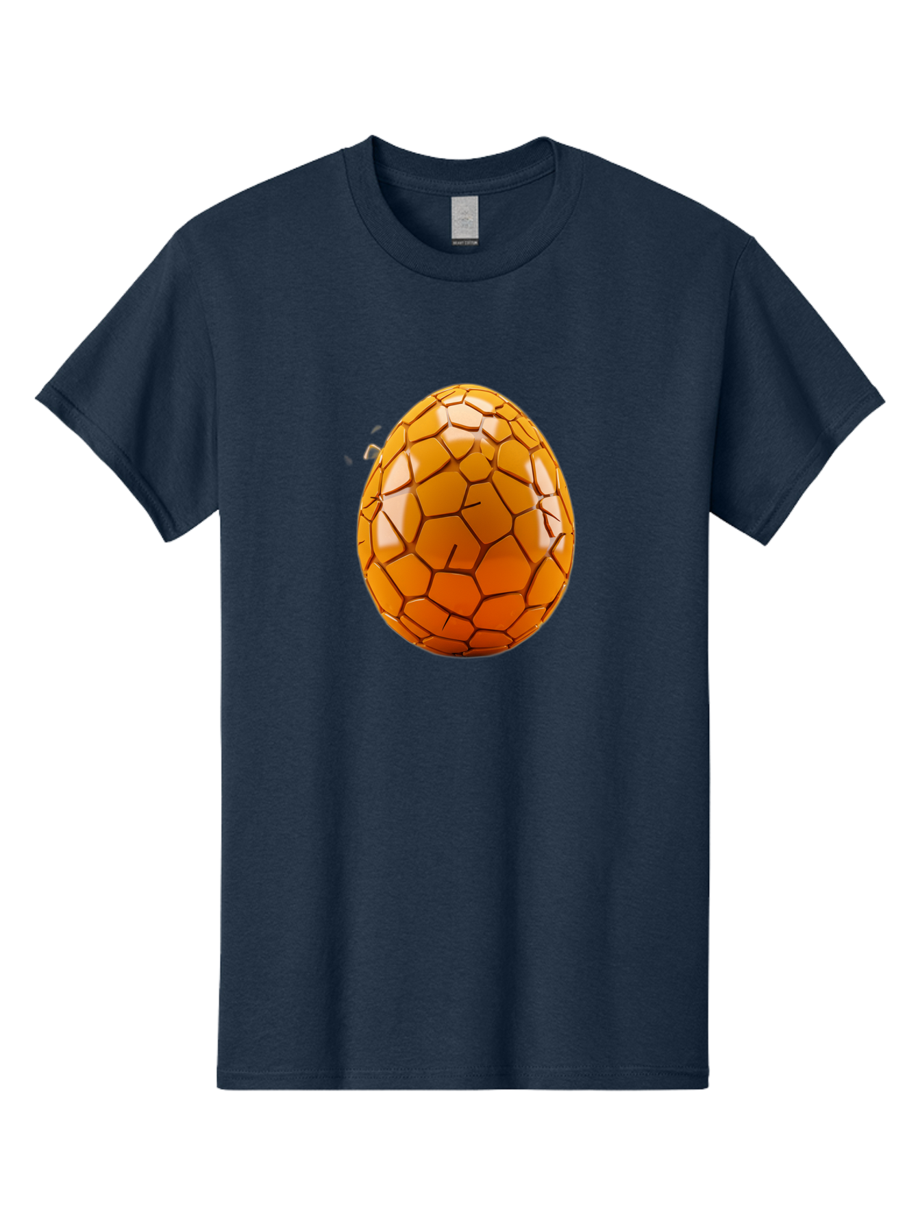 Cracked-Golden-Egg Men'S Graphic Tee, 100% Cotton, Comfortable Casual Summer Wear, Machine Washable, Soccer Ball Texture, Egg Shape, Golden Color, Shiny Surface, Geometric Pattern, Sporty Design, Unique Fusion, Easter Egg Inspiration, Baa411 3