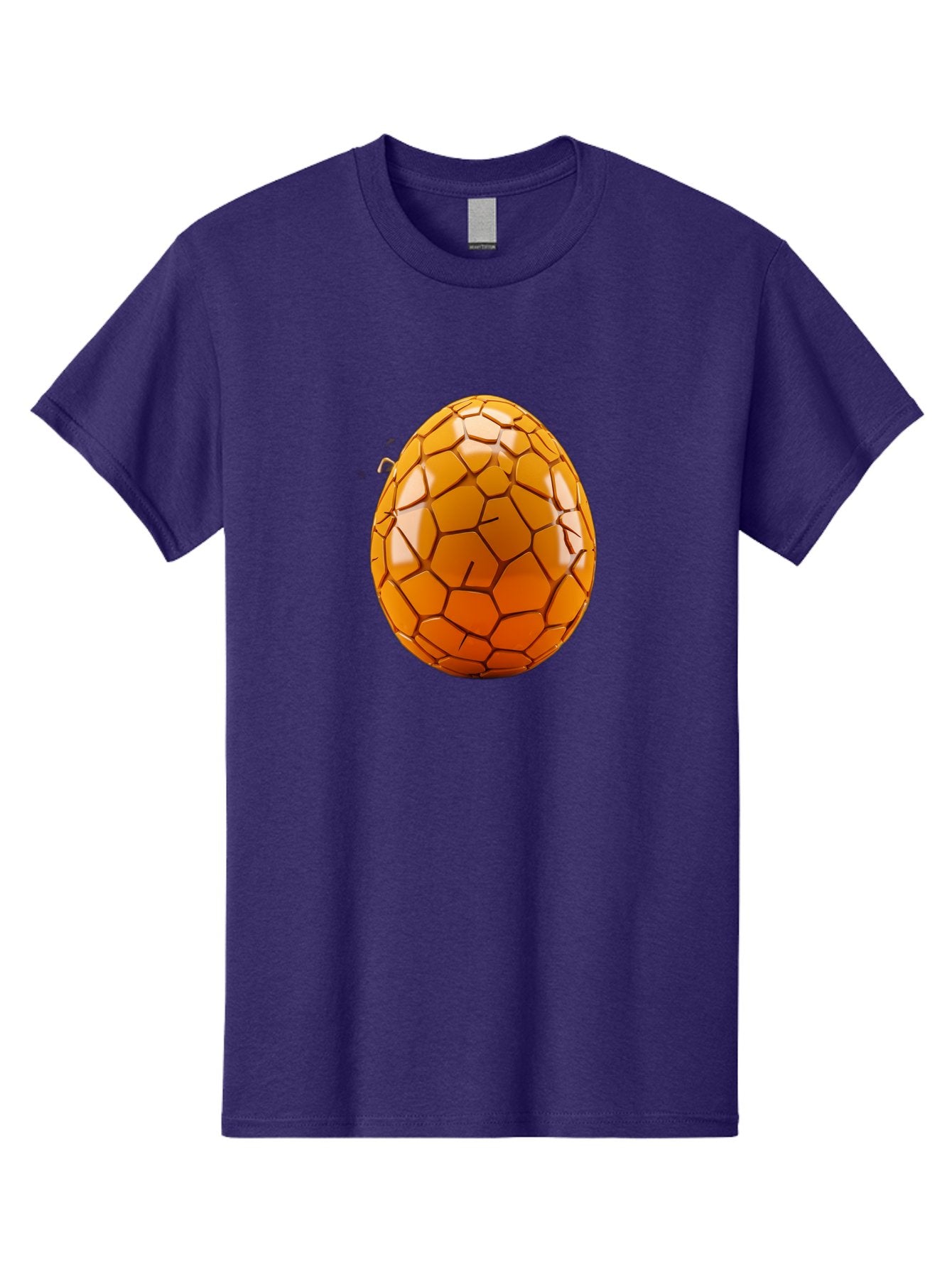 Cracked-Golden-Egg Men'S Graphic Tee, 100% Cotton, Comfortable Casual Summer Wear, Machine Washable, Soccer Ball Texture, Egg Shape, Golden Color, Shiny Surface, Geometric Pattern, Sporty Design, Unique Fusion, Easter Egg Inspiration, Baa411 8