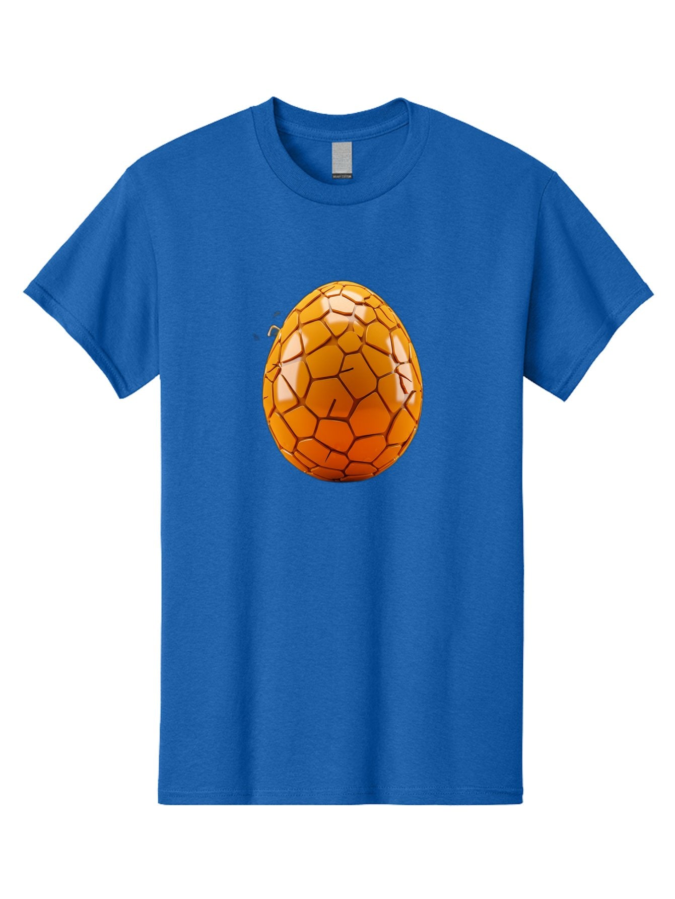 Cracked-Golden-Egg Men'S Graphic Tee, 100% Cotton, Comfortable Casual Summer Wear, Machine Washable, Soccer Ball Texture, Egg Shape, Golden Color, Shiny Surface, Geometric Pattern, Sporty Design, Unique Fusion, Easter Egg Inspiration, Baa411 4