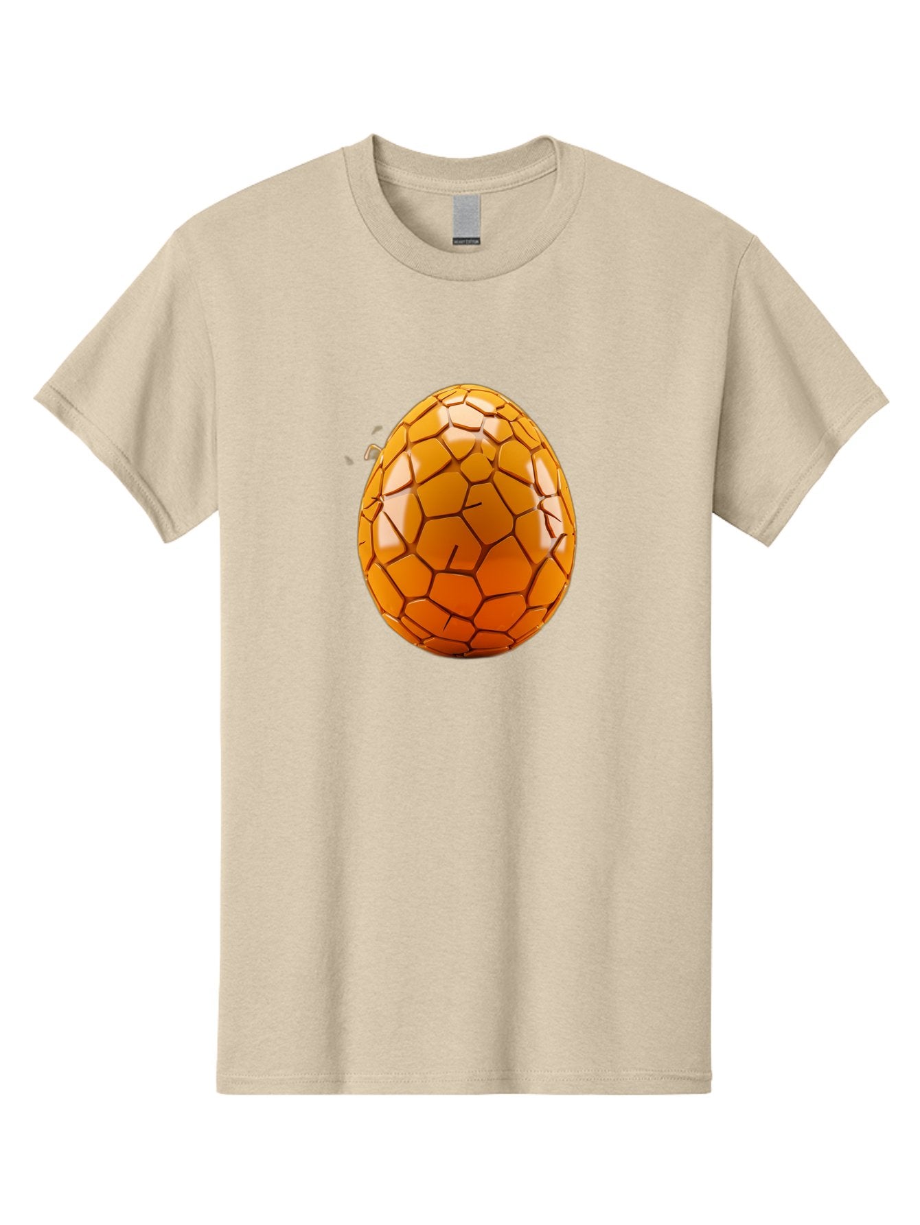 Cracked-Golden-Egg Men'S Graphic Tee, 100% Cotton, Comfortable Casual Summer Wear, Machine Washable, Soccer Ball Texture, Egg Shape, Golden Color, Shiny Surface, Geometric Pattern, Sporty Design, Unique Fusion, Easter Egg Inspiration, Baa411 12