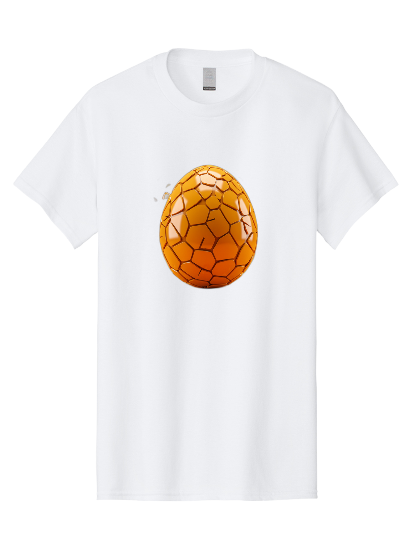 Cracked-Golden-Egg Men'S Graphic Tee, 100% Cotton, Comfortable Casual Summer Wear, Machine Washable, Soccer Ball Texture, Egg Shape, Golden Color, Shiny Surface, Geometric Pattern, Sporty Design, Unique Fusion, Easter Egg Inspiration, Baa411 7