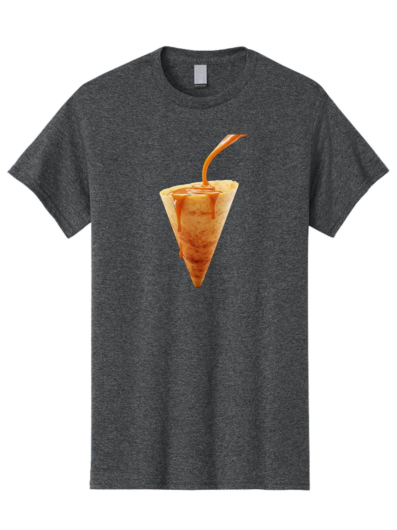 Crepe-With-Caramel-Sauce Men'S Graphic Tee, 100% Cotton, Comfortable Casual Summer Wear, Machine Washable, Caramel Sauce, Crepe, Sweet Treat, Dessert, Creamy Topping, Indulgent, French Cuisine, Caramel Drizzle, Pastry Baa415