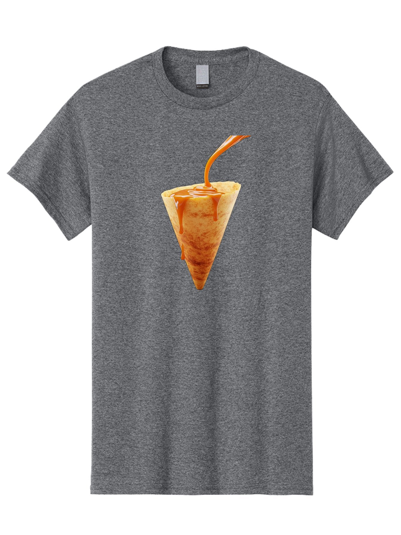 Crepe-With-Caramel-Sauce Men'S Graphic Tee, 100% Cotton, Comfortable Casual Summer Wear, Machine Washable, Caramel Sauce, Crepe, Sweet Treat, Dessert, Creamy Topping, Indulgent, French Cuisine, Caramel Drizzle, Pastry Baa415 6