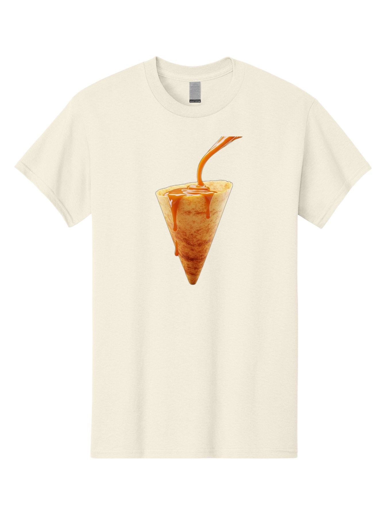 Crepe-With-Caramel-Sauce Men'S Graphic Tee, 100% Cotton, Comfortable Casual Summer Wear, Machine Washable, Caramel Sauce, Crepe, Sweet Treat, Dessert, Creamy Topping, Indulgent, French Cuisine, Caramel Drizzle, Pastry Baa415 15