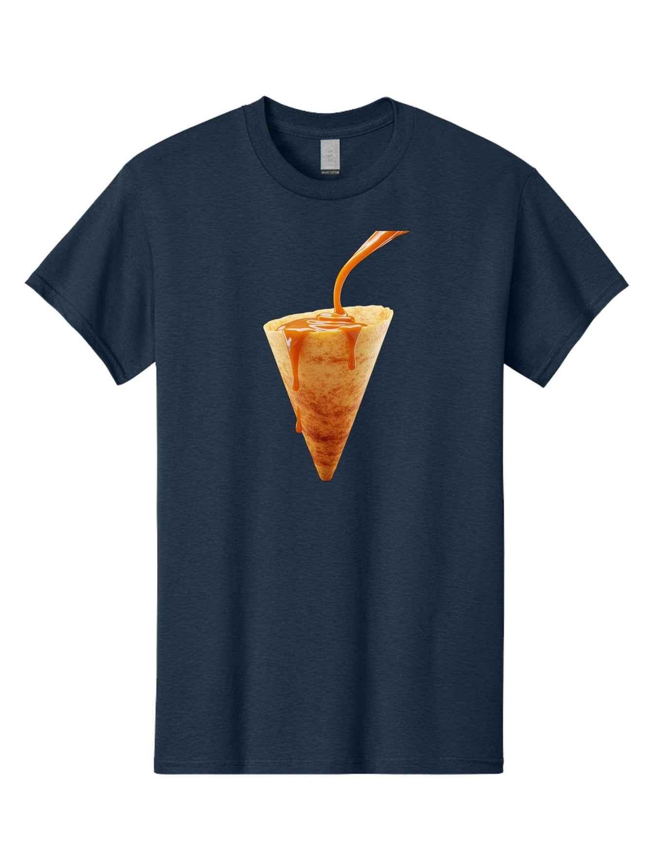 Crepe-With-Caramel-Sauce Men'S Graphic Tee, 100% Cotton, Comfortable Casual Summer Wear, Machine Washable, Caramel Sauce, Crepe, Sweet Treat, Dessert, Creamy Topping, Indulgent, French Cuisine, Caramel Drizzle, Pastry Baa415 13