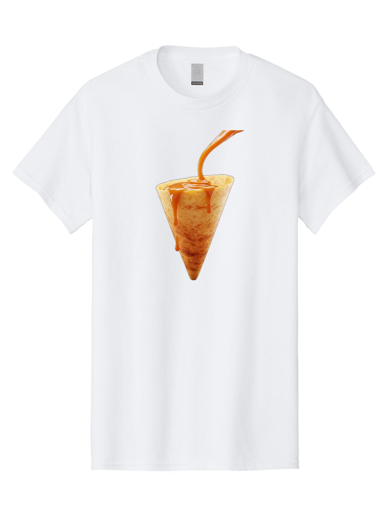 Crepe-With-Caramel-Sauce Men'S Graphic Tee, 100% Cotton, Comfortable Casual Summer Wear, Machine Washable, Caramel Sauce, Crepe, Sweet Treat, Dessert, Creamy Topping, Indulgent, French Cuisine, Caramel Drizzle, Pastry Baa415 4