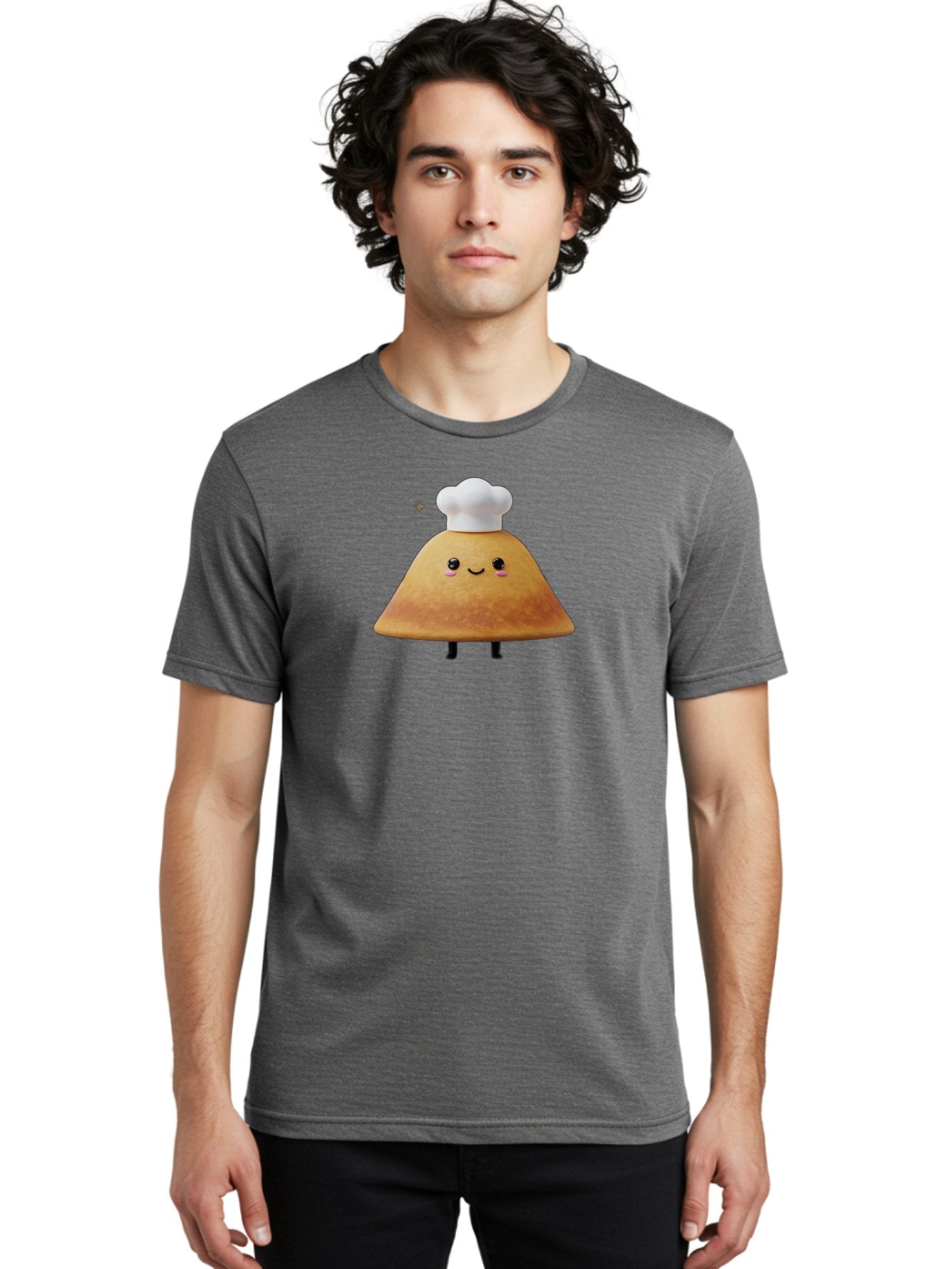 Crepe Men'S Graphic Tee, 100% Cotton, Comfortable Casual Summer Wear, Machine Washable, Crepe With Chef Hat, Cartoon Food, Adorable Character, Smiling Face, Cute Animation, French Cuisine, Sweet Treat, Foodie Fun, Animated Delight, Baa416 26