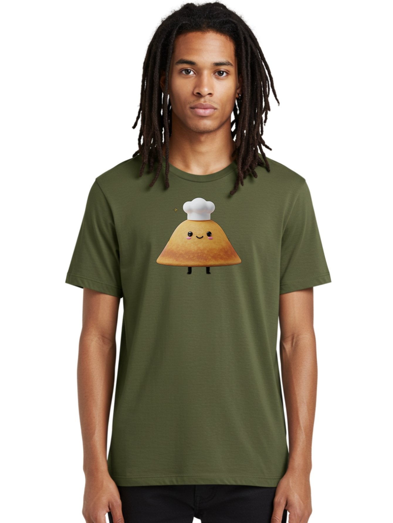 Crepe Men'S Graphic Tee, 100% Cotton, Comfortable Casual Summer Wear, Machine Washable, Crepe With Chef Hat, Cartoon Food, Adorable Character, Smiling Face, Cute Animation, French Cuisine, Sweet Treat, Foodie Fun, Animated Delight, Baa416 24