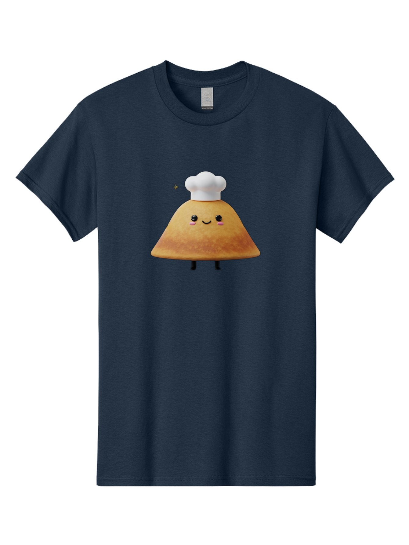Crepe Men'S Graphic Tee, 100% Cotton, Comfortable Casual Summer Wear, Machine Washable, Crepe With Chef Hat, Cartoon Food, Adorable Character, Smiling Face, Cute Animation, French Cuisine, Sweet Treat, Foodie Fun, Animated Delight, Baa416