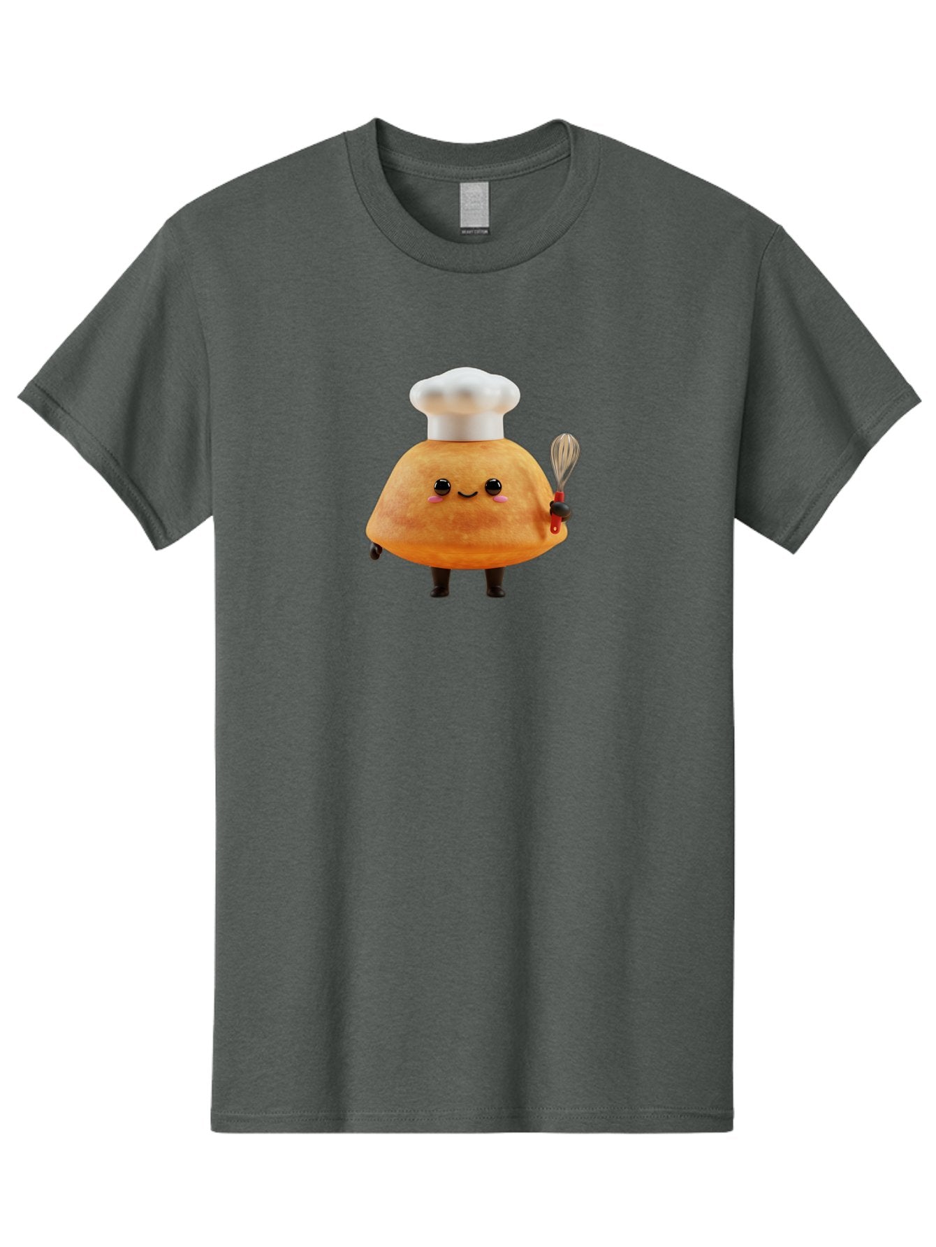 Croissant-Character Men'S Graphic Tee, 100% Cotton, Comfortable Casual Summer Wear, Machine Washable, Cartoon Bun, Chef'S Hat, Cute Pastry, Whimsical Character, Baking Illustration, Playful Food Art, Kitchen Delight, Sweet Treat Baa417 3