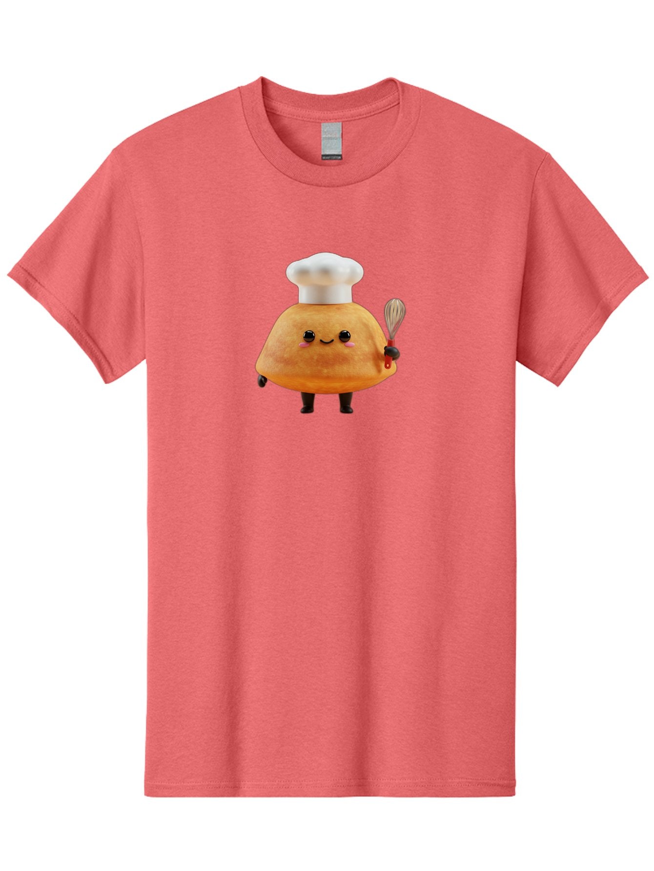 Croissant-Character Men'S Graphic Tee, 100% Cotton, Comfortable Casual Summer Wear, Machine Washable, Cartoon Bun, Chef'S Hat, Cute Pastry, Whimsical Character, Baking Illustration, Playful Food Art, Kitchen Delight, Sweet Treat Baa417