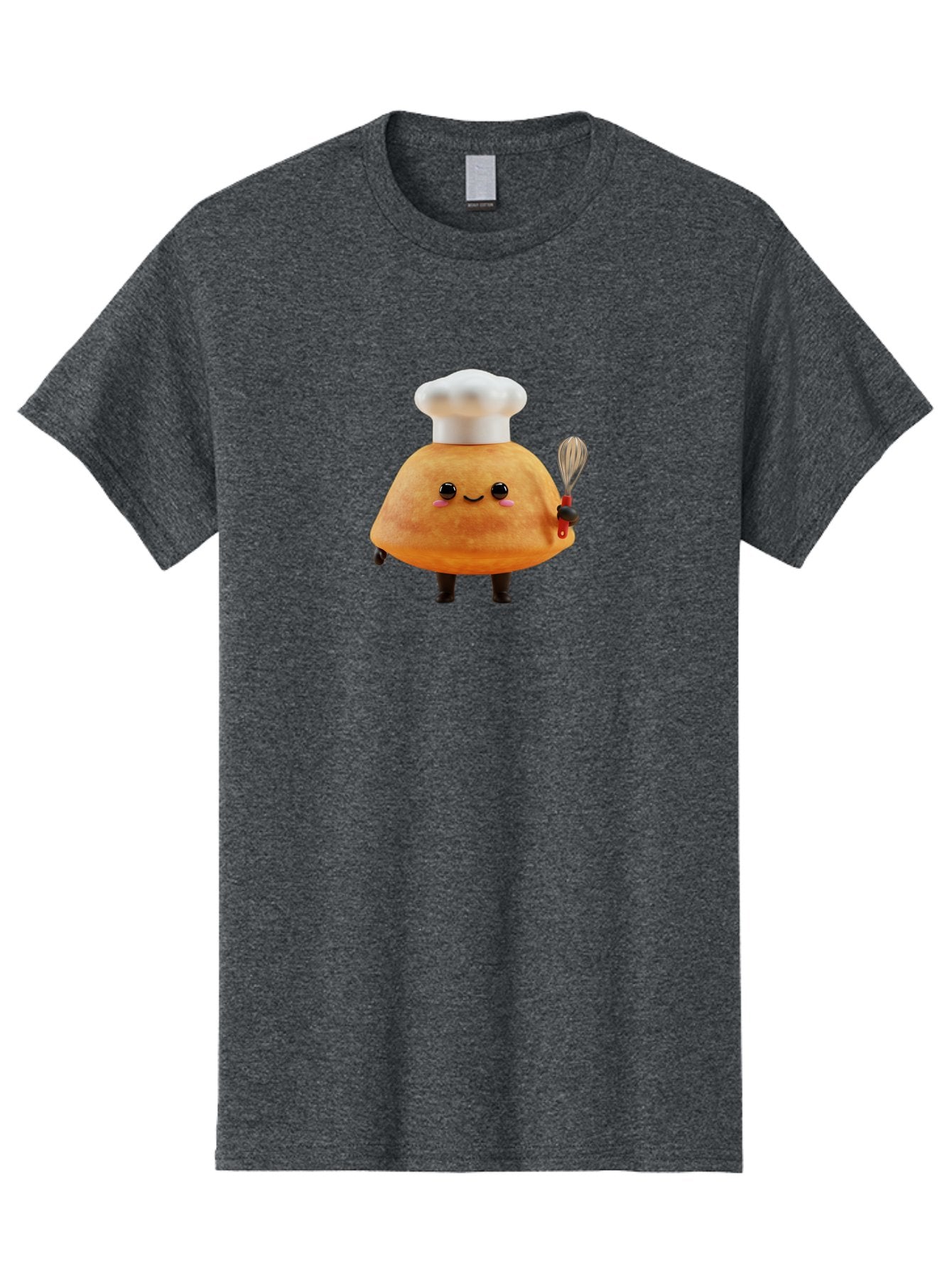 Croissant-Character Men'S Graphic Tee, 100% Cotton, Comfortable Casual Summer Wear, Machine Washable, Cartoon Bun, Chef'S Hat, Cute Pastry, Whimsical Character, Baking Illustration, Playful Food Art, Kitchen Delight, Sweet Treat Baa417 8