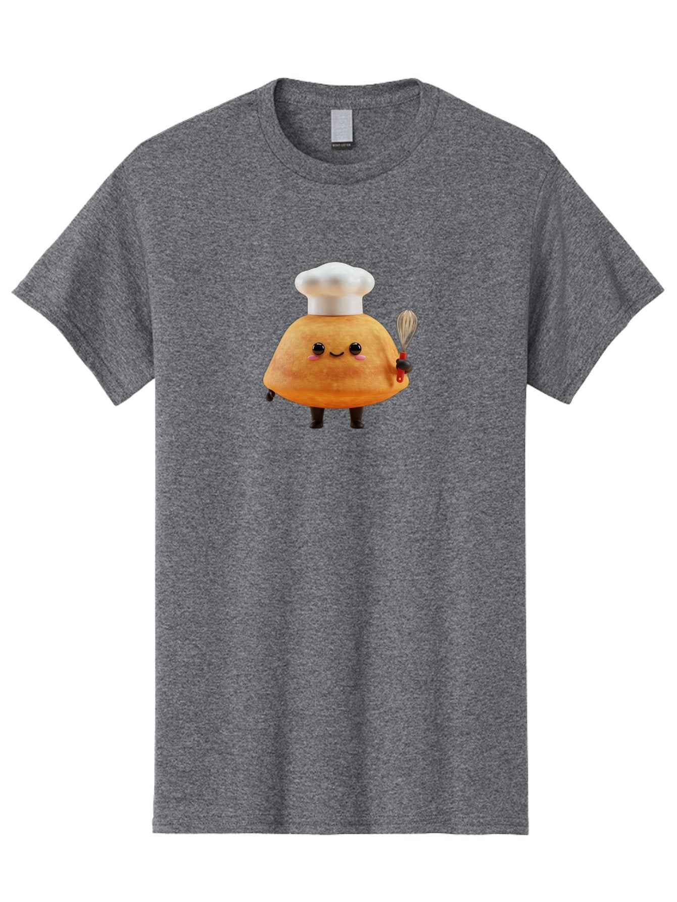 Croissant-Character Men'S Graphic Tee, 100% Cotton, Comfortable Casual Summer Wear, Machine Washable, Cartoon Bun, Chef'S Hat, Cute Pastry, Whimsical Character, Baking Illustration, Playful Food Art, Kitchen Delight, Sweet Treat Baa417 4