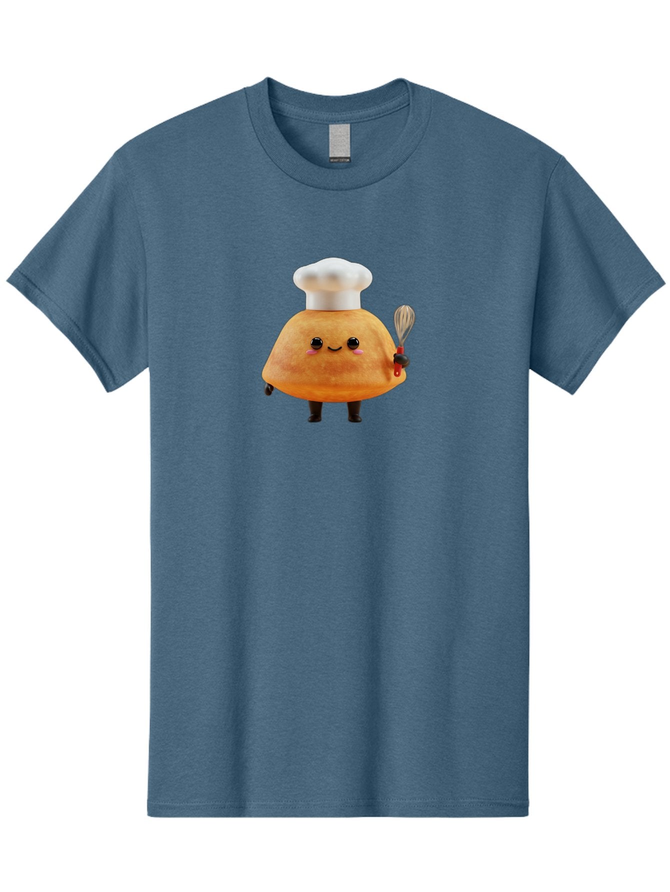 Croissant-Character Men'S Graphic Tee, 100% Cotton, Comfortable Casual Summer Wear, Machine Washable, Cartoon Bun, Chef'S Hat, Cute Pastry, Whimsical Character, Baking Illustration, Playful Food Art, Kitchen Delight, Sweet Treat Baa417 5