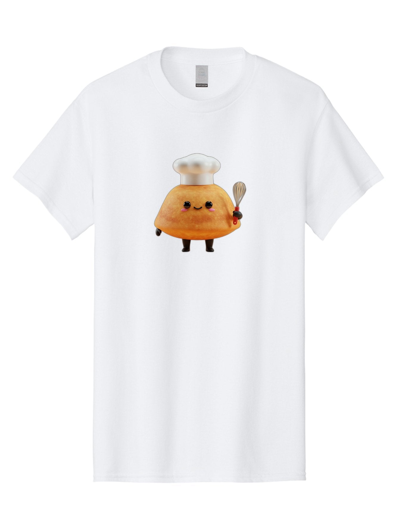 Croissant-Character Men'S Graphic Tee, 100% Cotton, Comfortable Casual Summer Wear, Machine Washable, Cartoon Bun, Chef'S Hat, Cute Pastry, Whimsical Character, Baking Illustration, Playful Food Art, Kitchen Delight, Sweet Treat Baa417 12