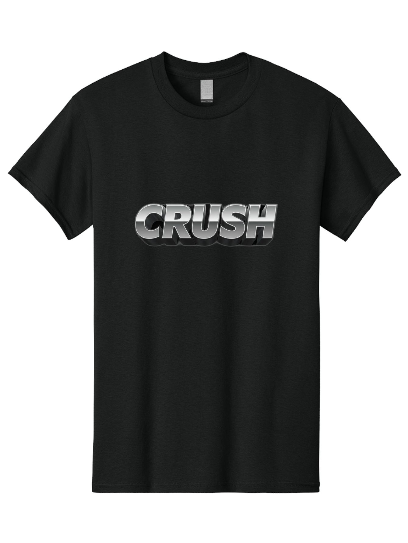 Crush Men'S Graphic Tee, 100% Cotton, Comfortable Casual Summer Wear, Machine Washable, Silver Metallic Text, Bold Font, Motivational Quote, Confident Message, Strong Typography, 3D Effect, Chrome Finish Baa420 23