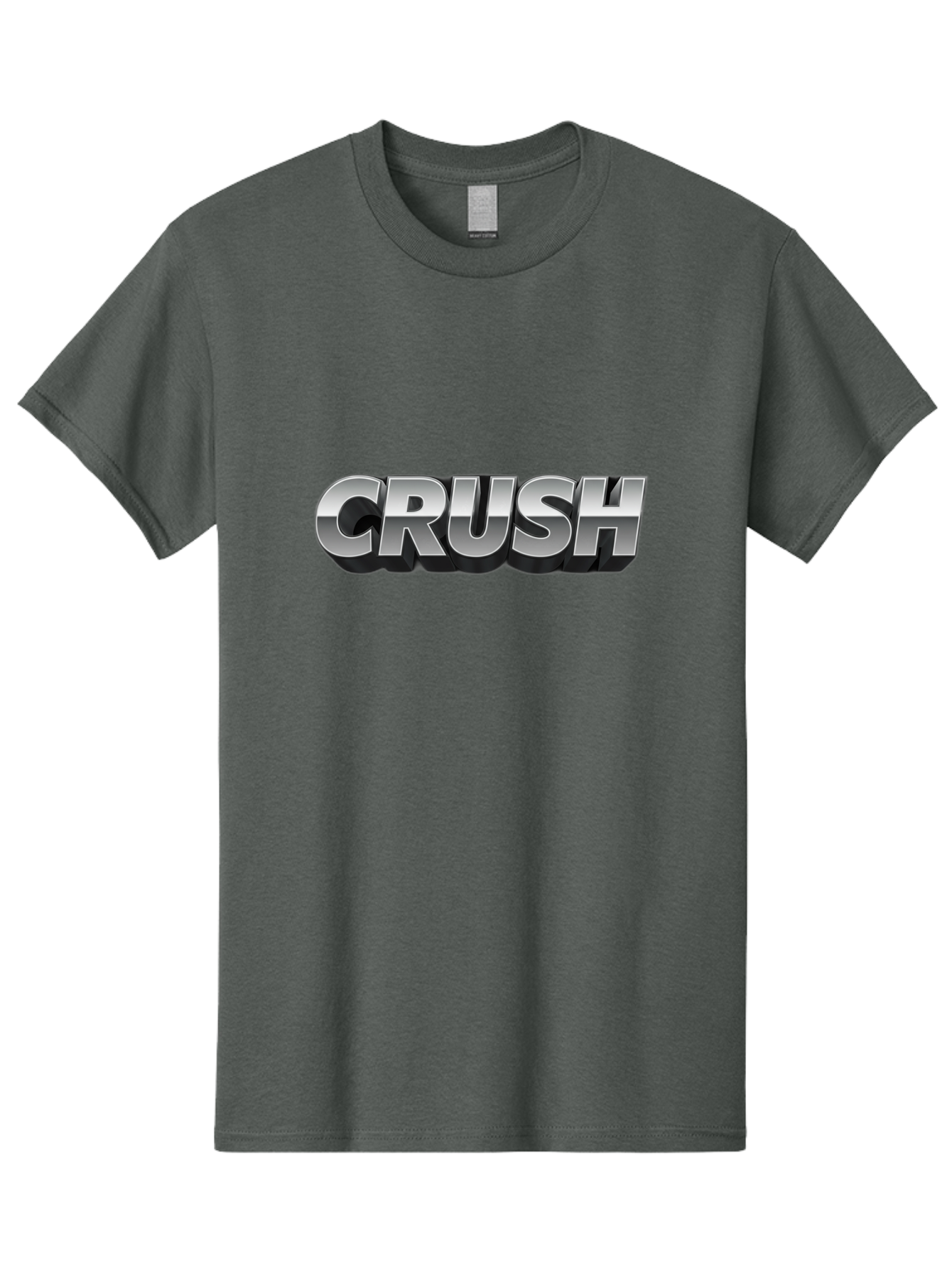 Crush Men'S Graphic Tee, 100% Cotton, Comfortable Casual Summer Wear, Machine Washable, Silver Metallic Text, Bold Font, Motivational Quote, Confident Message, Strong Typography, 3D Effect, Chrome Finish Baa420 13