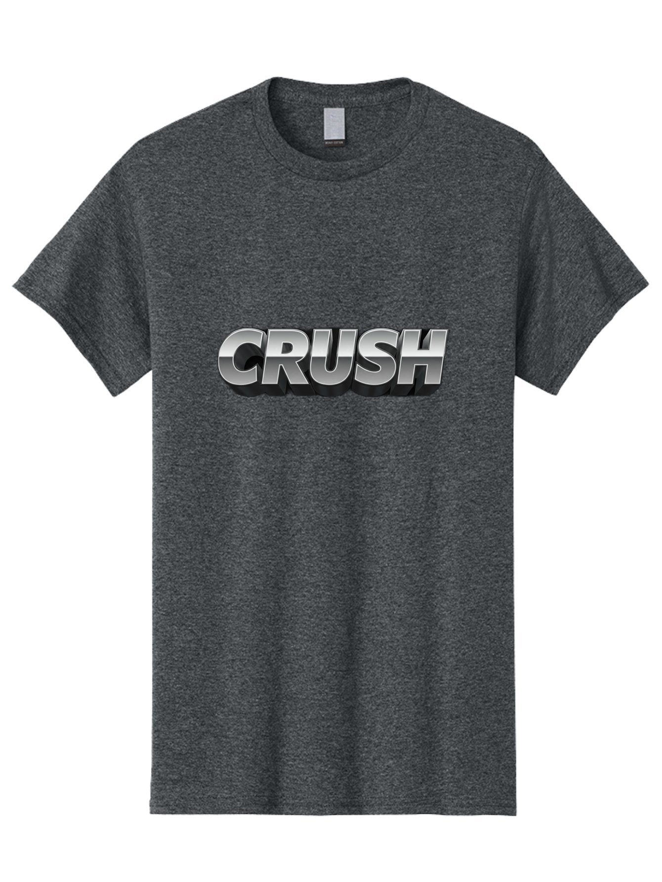 Crush Men'S Graphic Tee, 100% Cotton, Comfortable Casual Summer Wear, Machine Washable, Silver Metallic Text, Bold Font, Motivational Quote, Confident Message, Strong Typography, 3D Effect, Chrome Finish Baa420 12