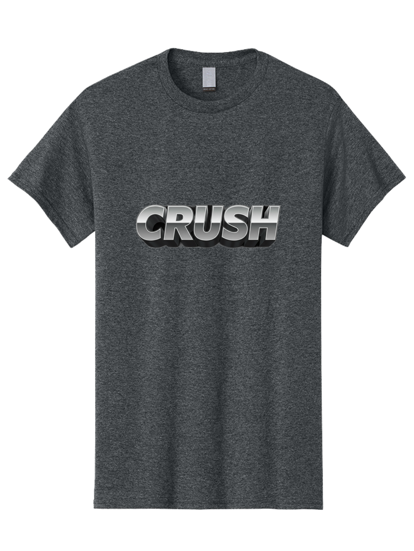Crush Men'S Graphic Tee, 100% Cotton, Comfortable Casual Summer Wear, Machine Washable, Silver Metallic Text, Bold Font, Motivational Quote, Confident Message, Strong Typography, 3D Effect, Chrome Finish Baa420 5