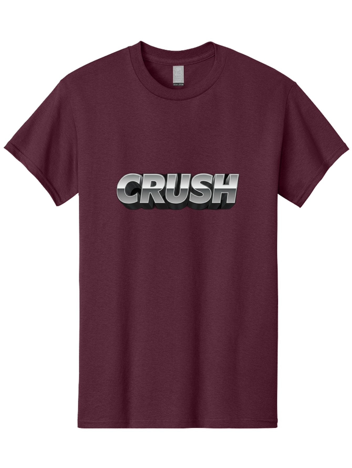 Crush Men'S Graphic Tee, 100% Cotton, Comfortable Casual Summer Wear, Machine Washable, Silver Metallic Text, Bold Font, Motivational Quote, Confident Message, Strong Typography, 3D Effect, Chrome Finish Baa420