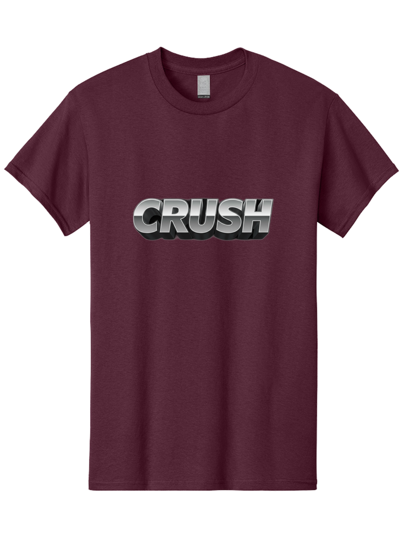 Crush Men'S Graphic Tee, 100% Cotton, Comfortable Casual Summer Wear, Machine Washable, Silver Metallic Text, Bold Font, Motivational Quote, Confident Message, Strong Typography, 3D Effect, Chrome Finish Baa420 19