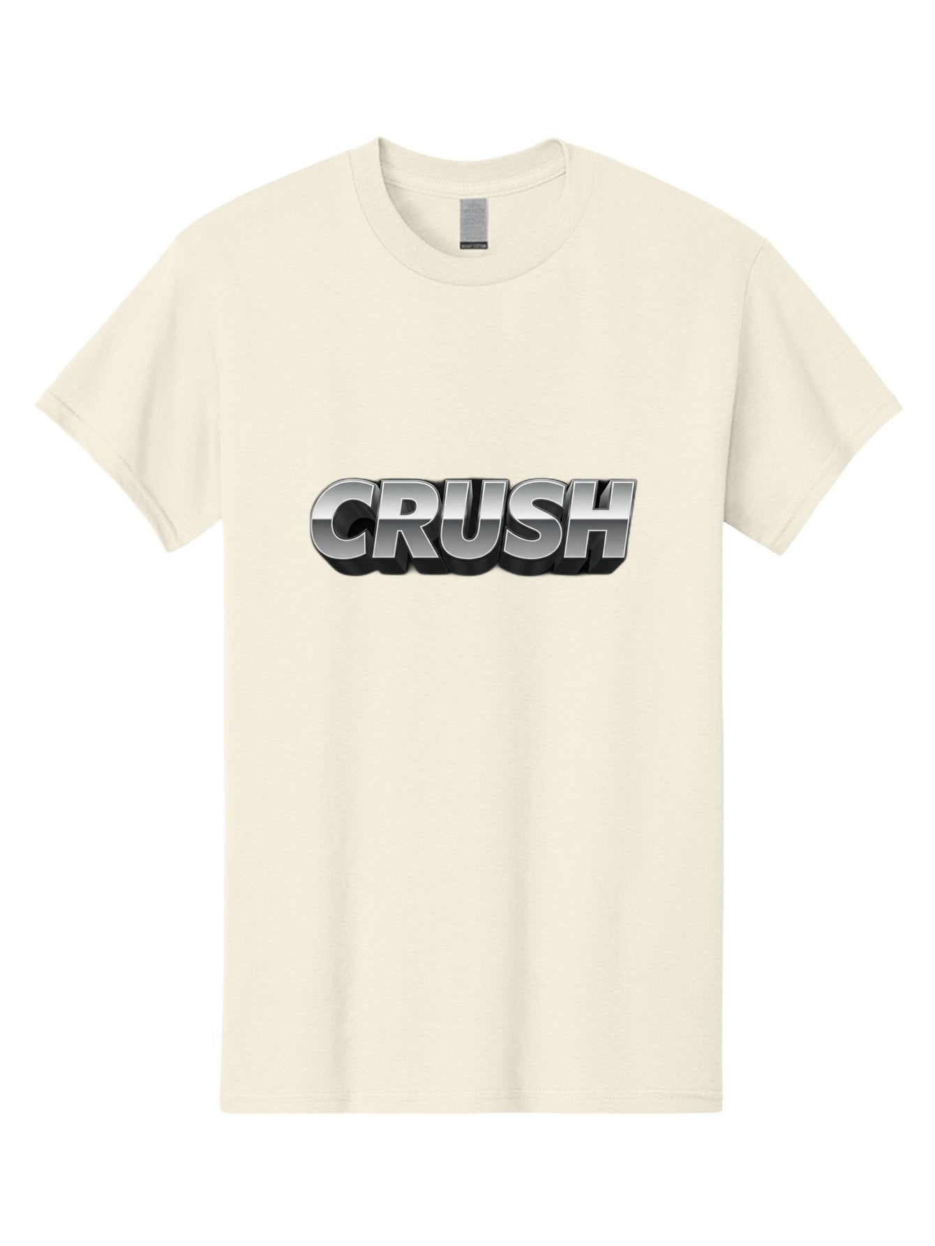 Crush Men'S Graphic Tee, 100% Cotton, Comfortable Casual Summer Wear, Machine Washable, Silver Metallic Text, Bold Font, Motivational Quote, Confident Message, Strong Typography, 3D Effect, Chrome Finish Baa420 8