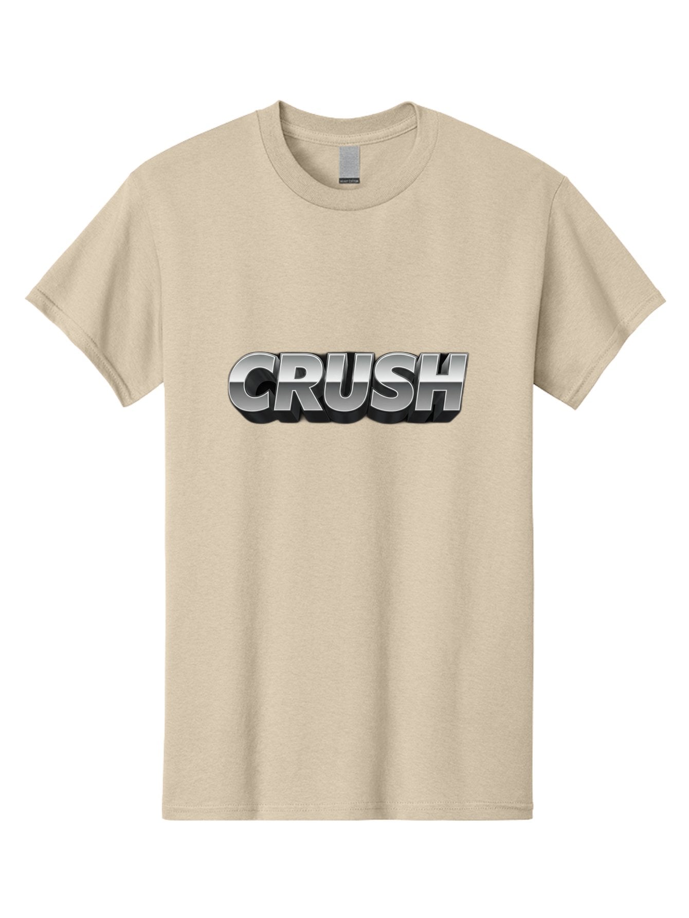 Crush Men'S Graphic Tee, 100% Cotton, Comfortable Casual Summer Wear, Machine Washable, Silver Metallic Text, Bold Font, Motivational Quote, Confident Message, Strong Typography, 3D Effect, Chrome Finish Baa420 5