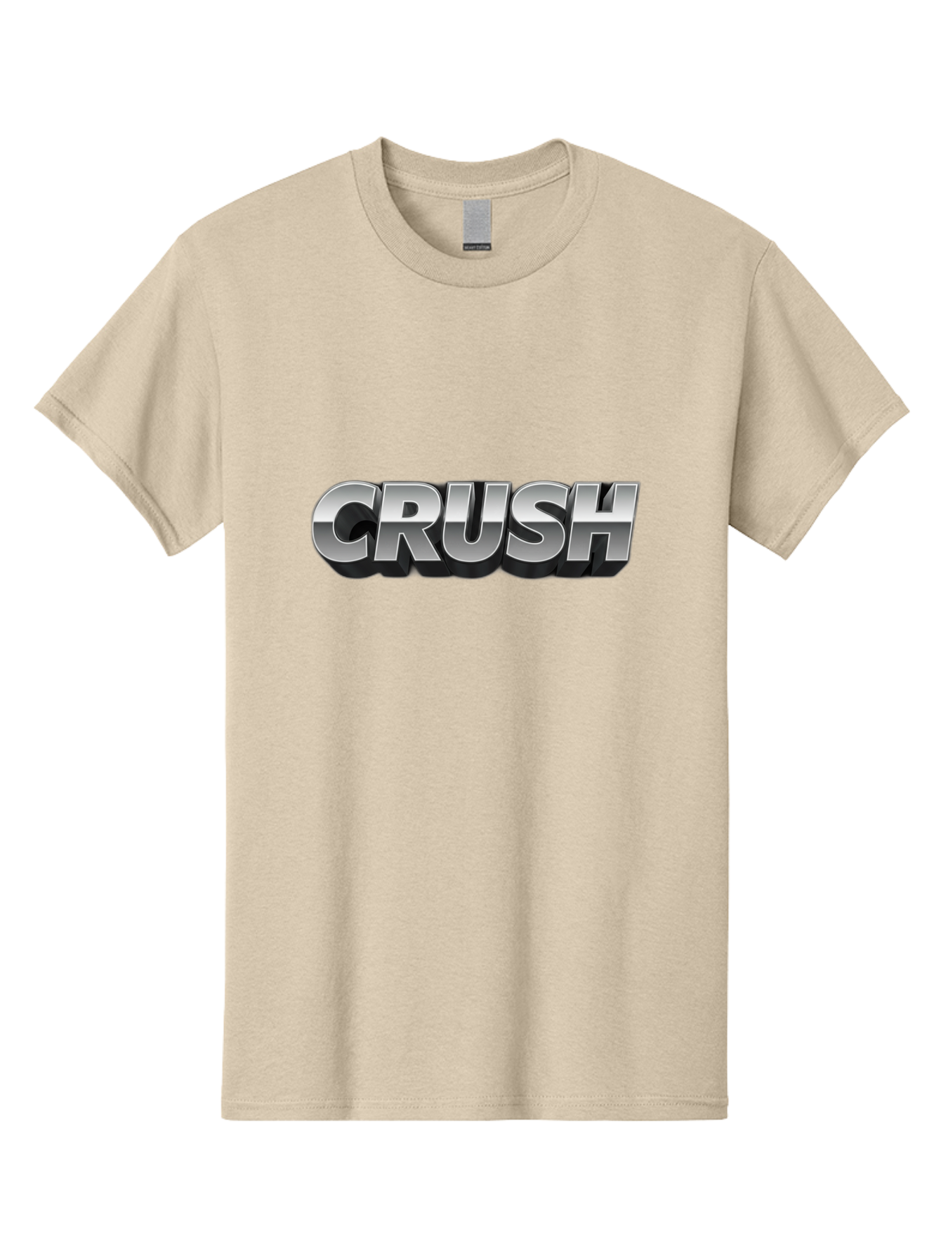 Crush Men'S Graphic Tee, 100% Cotton, Comfortable Casual Summer Wear, Machine Washable, Silver Metallic Text, Bold Font, Motivational Quote, Confident Message, Strong Typography, 3D Effect, Chrome Finish Baa420 15