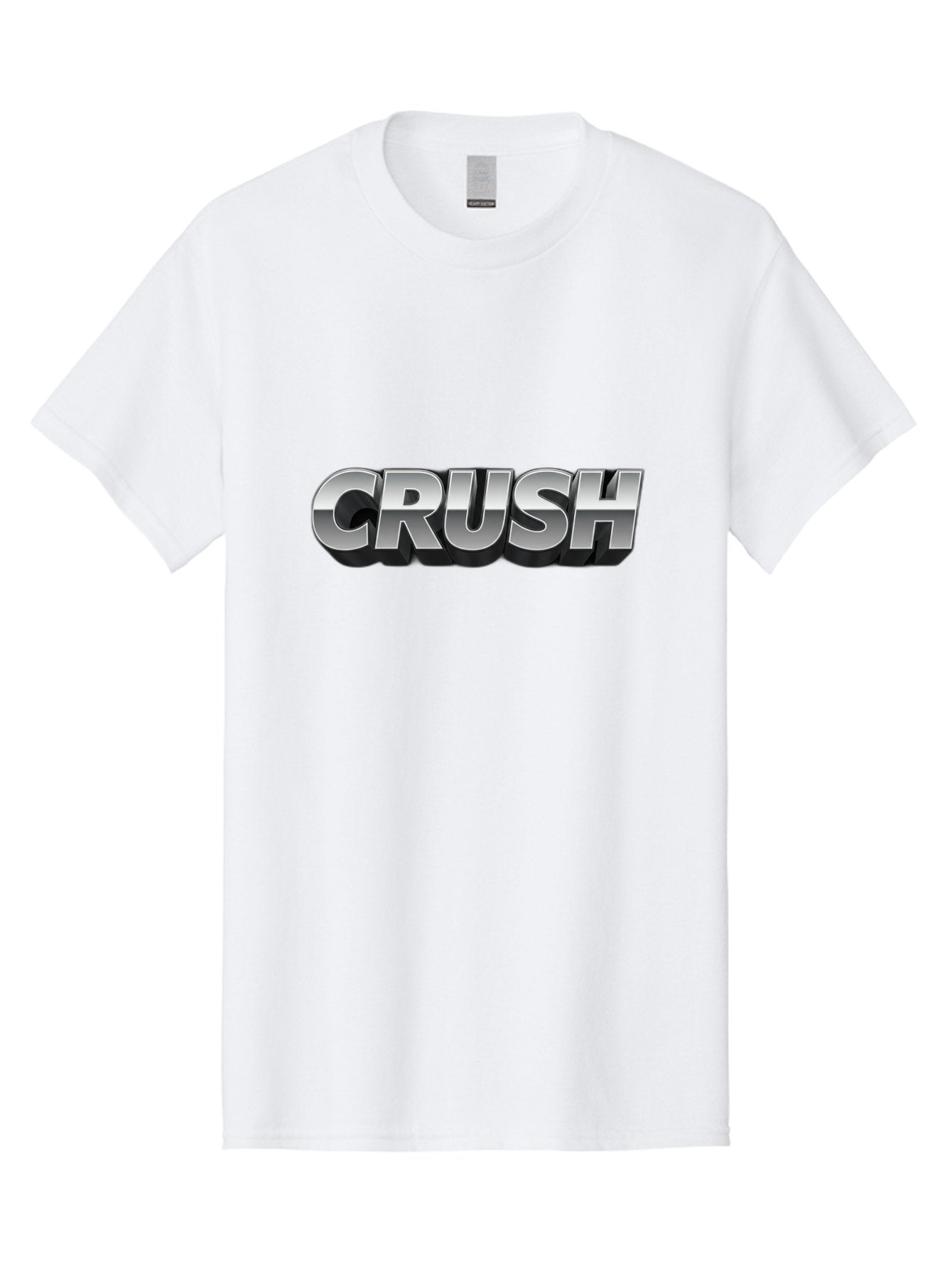 Crush Men'S Graphic Tee, 100% Cotton, Comfortable Casual Summer Wear, Machine Washable, Silver Metallic Text, Bold Font, Motivational Quote, Confident Message, Strong Typography, 3D Effect, Chrome Finish Baa420 10