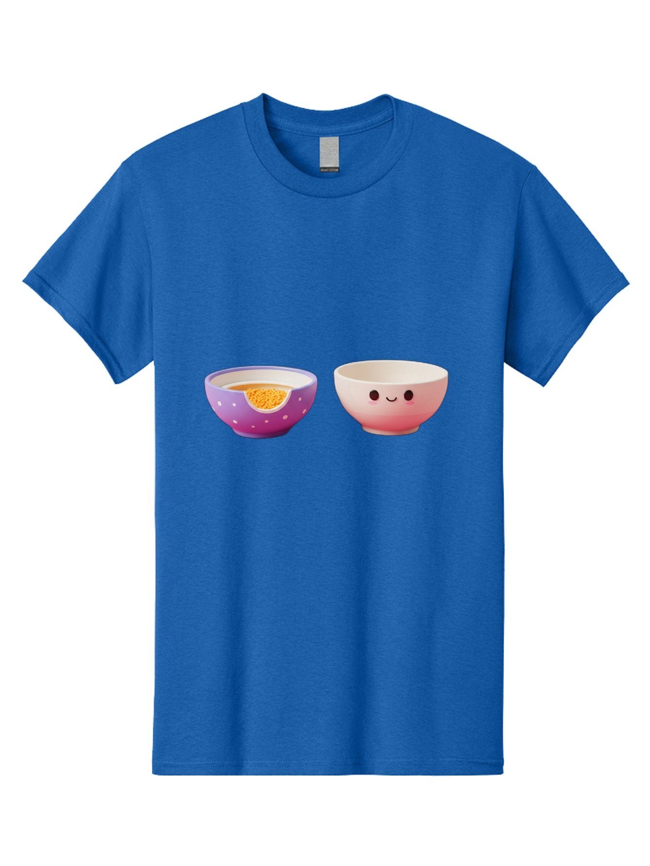 Cute-Ceramic-Bowls Men'S Graphic Tee, 100% Cotton, Comfortable Casual Summer Wear, Machine Washable, Kawaii Bowls, Happy Face, Cartoon Design, Ceramic Bowls, Minimalist Art, Cute Kitchenware, Breakfast Bowls, Dessert Bowls, Funny Faces, Baa433 9