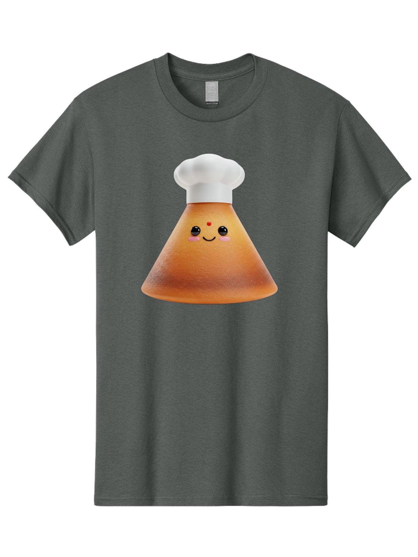 Cute-Cone-Dosa Men'S Graphic Tee, 100% Cotton, Comfortable Casual Summer Wear, Machine Washable, Cartoon Character, Indian Cuisine, Chef Hat, Conical Shape, Smiling Face, Red Bindi, Cute Expression, Rosy Cheeks, Playful Vibe, Baa435 9