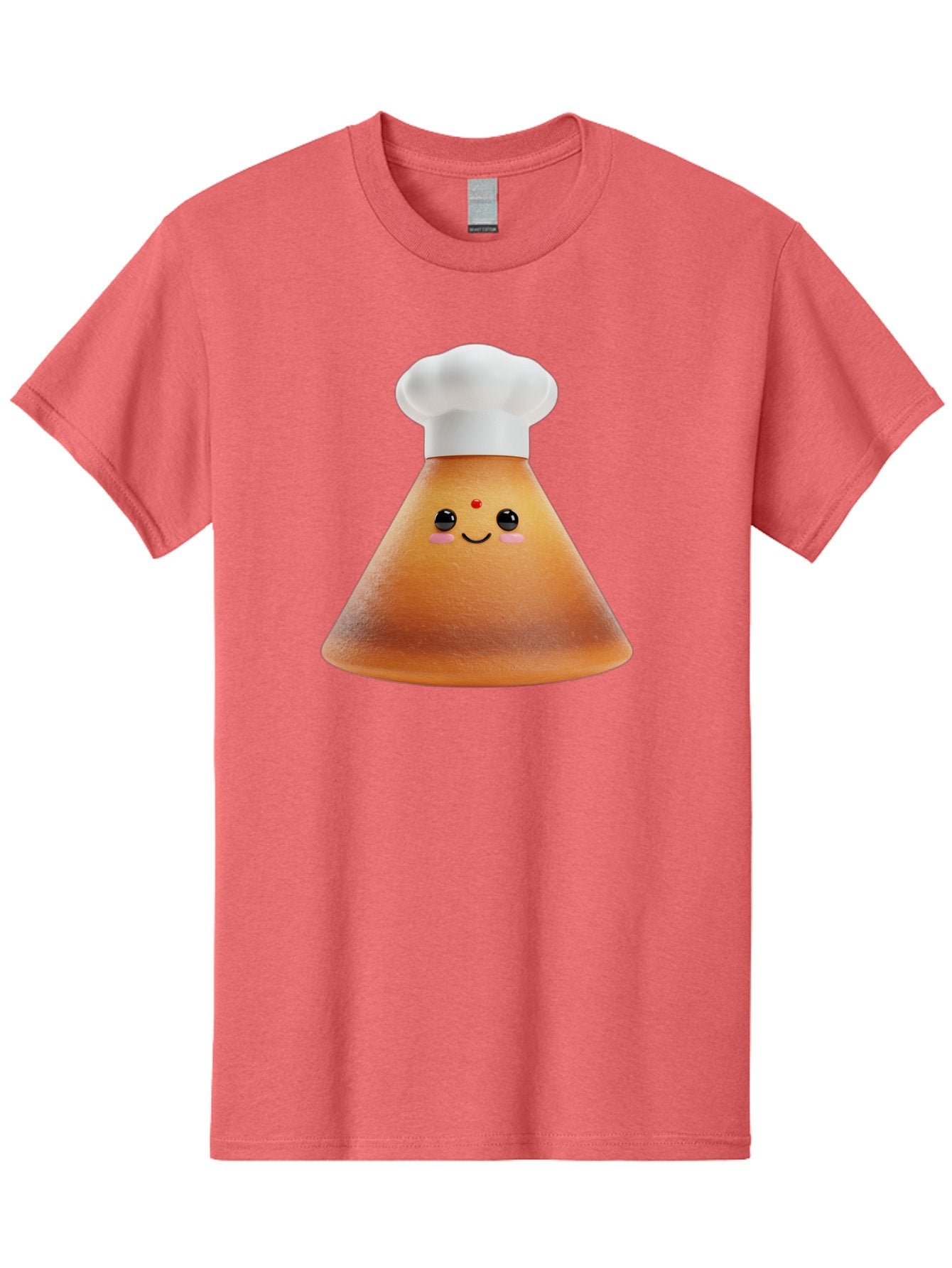 Cute-Cone-Dosa Men'S Graphic Tee, 100% Cotton, Comfortable Casual Summer Wear, Machine Washable, Cartoon Character, Indian Cuisine, Chef Hat, Conical Shape, Smiling Face, Red Bindi, Cute Expression, Rosy Cheeks, Playful Vibe, Baa435 8