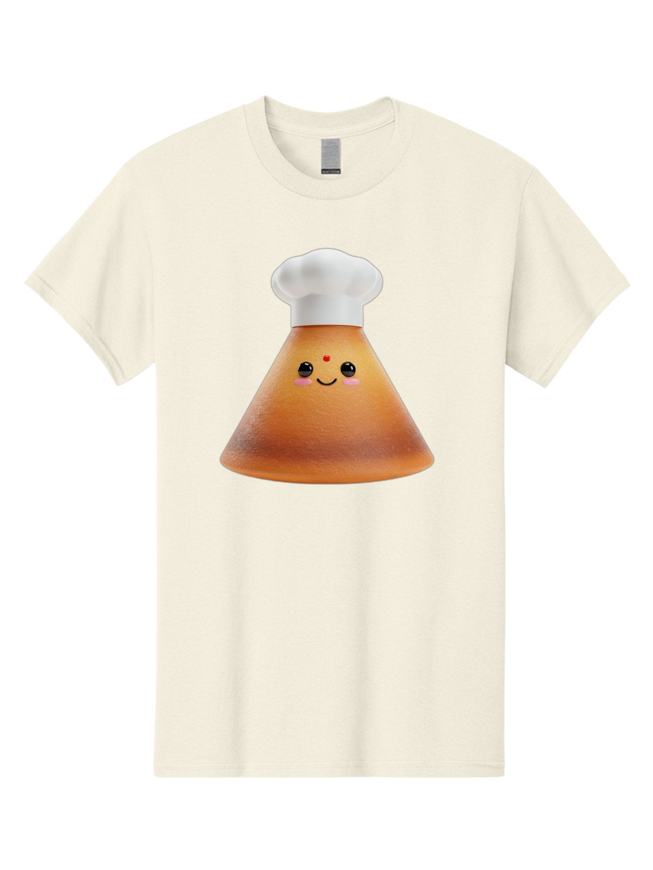 Cute-Cone-Dosa Men'S Graphic Tee, 100% Cotton, Comfortable Casual Summer Wear, Machine Washable, Cartoon Character, Indian Cuisine, Chef Hat, Conical Shape, Smiling Face, Red Bindi, Cute Expression, Rosy Cheeks, Playful Vibe, Baa435 12