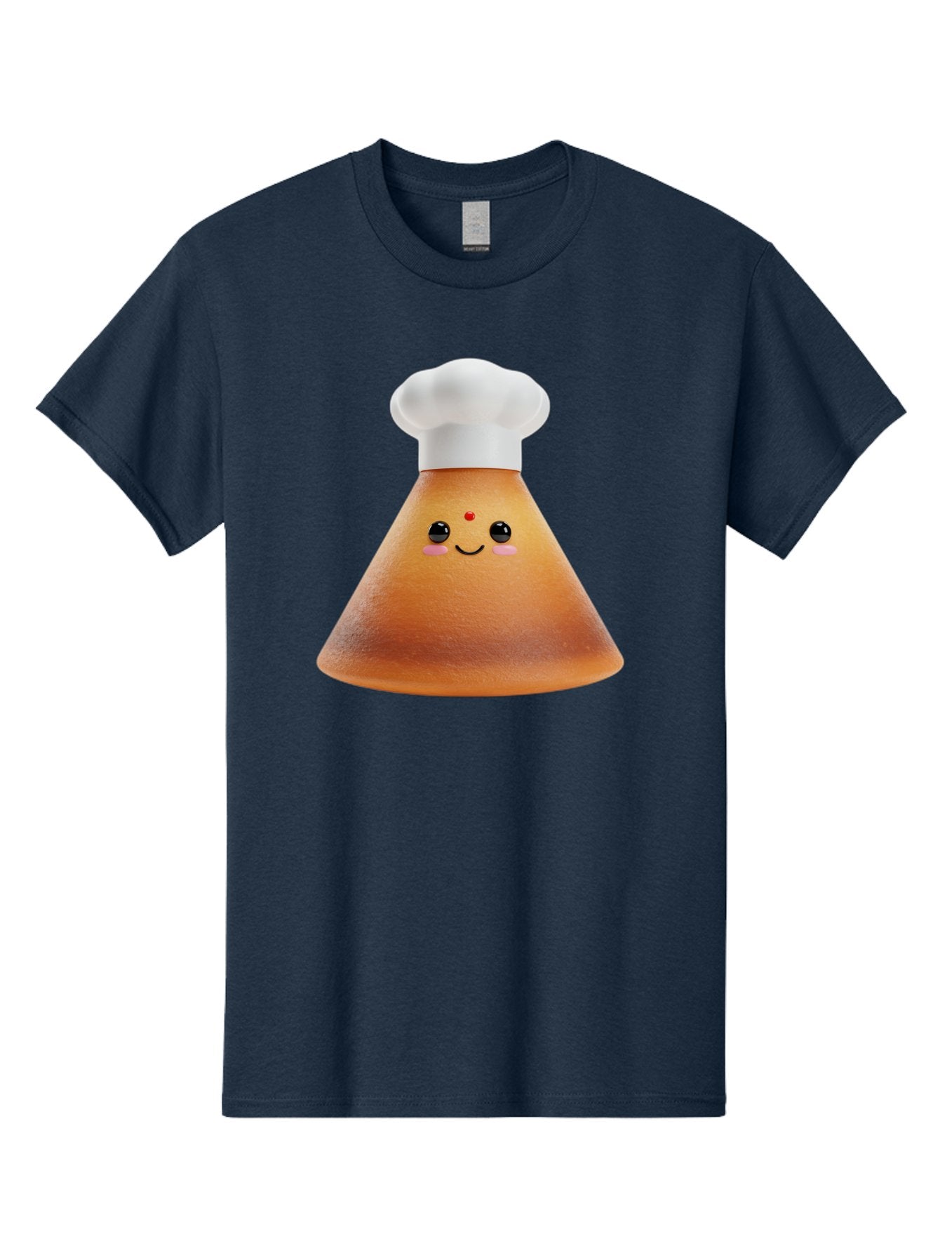 Cute-Cone-Dosa Men'S Graphic Tee, 100% Cotton, Comfortable Casual Summer Wear, Machine Washable, Cartoon Character, Indian Cuisine, Chef Hat, Conical Shape, Smiling Face, Red Bindi, Cute Expression, Rosy Cheeks, Playful Vibe, Baa435 14